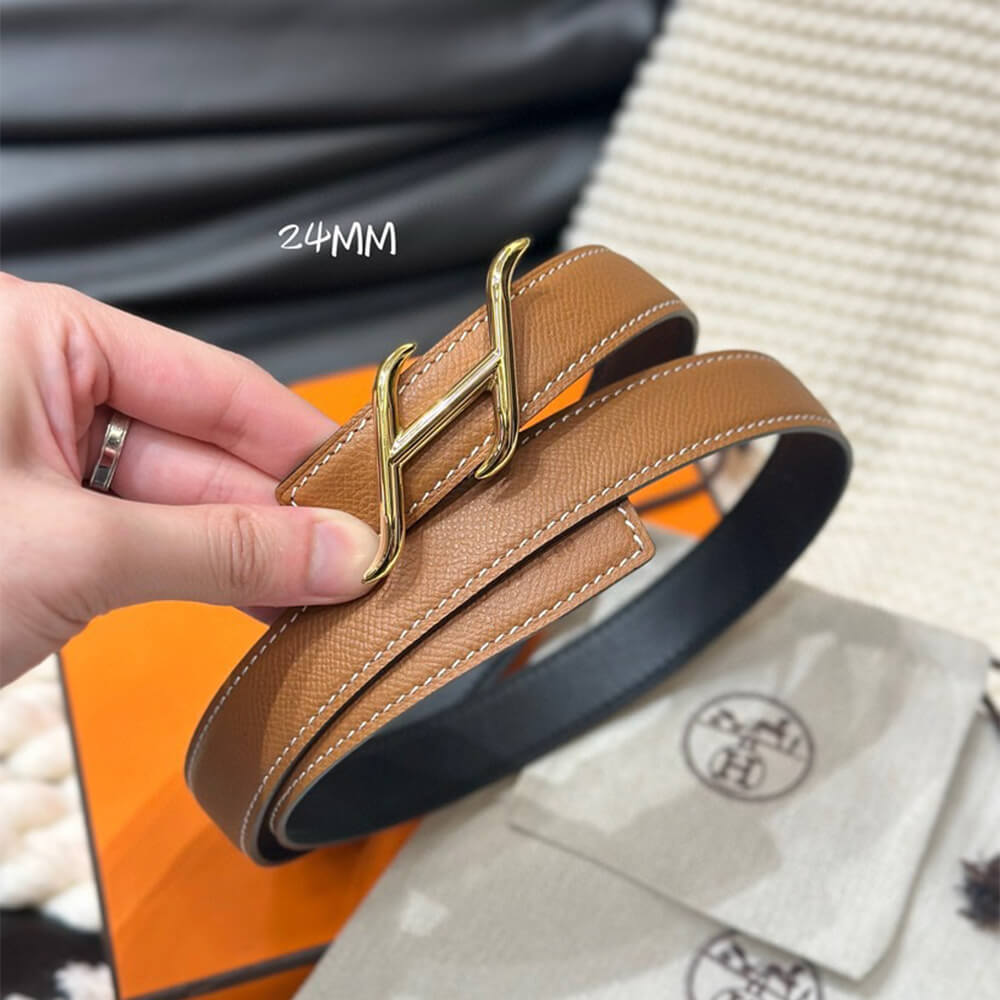 HDN belt buckle   Reversible leather strap 24 mm - Top Club