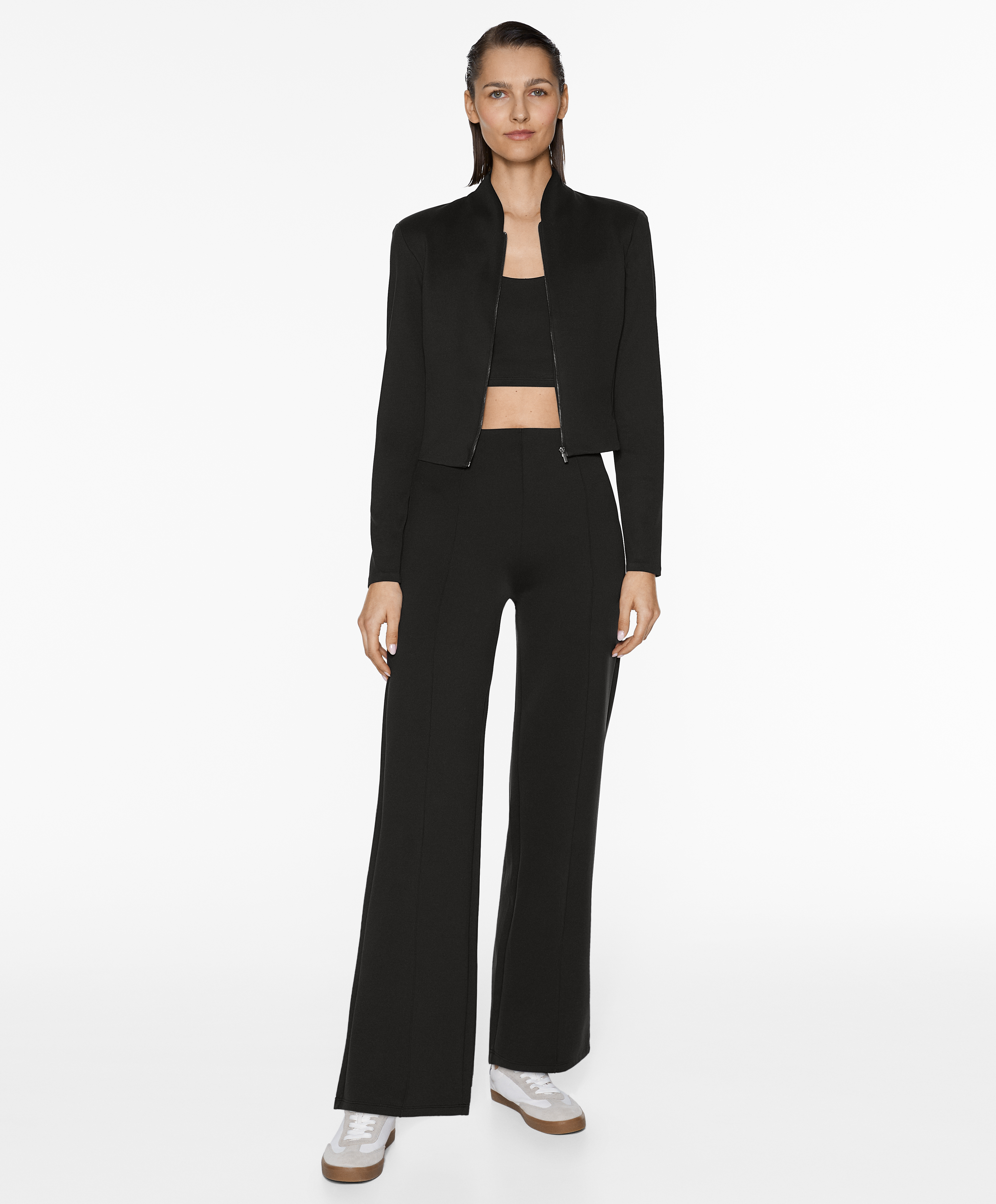 OYSHO Neoprene-effect straight-leg trousers