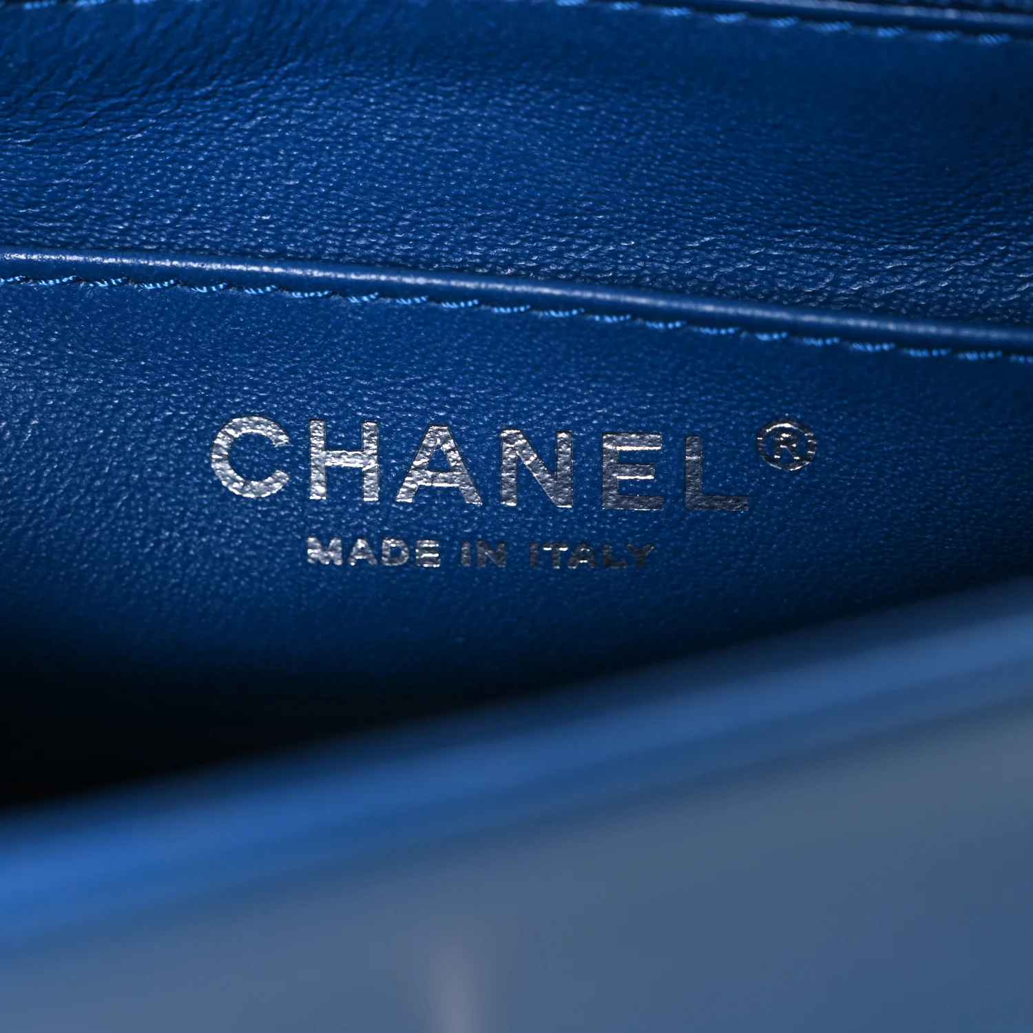 Calfskin Quilted Medium Rock My Shoulder Flap Blue - Top Club