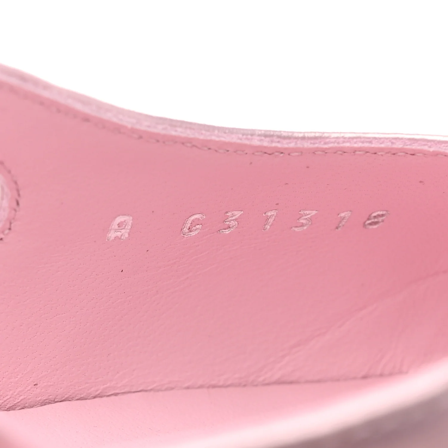 Laminated Lambskin Patent Cap Toe CC Slingback Pumps 37 Light Pink Black - Top Club