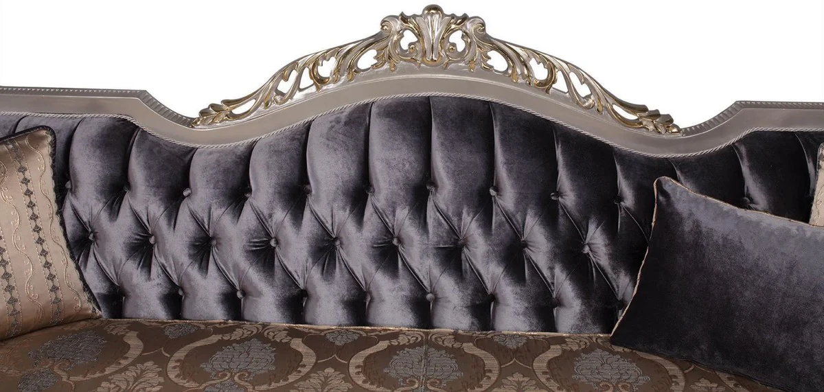 Luxury Baroque Living Room Set Purple / Beige / Silver / Gold - 2 Sofas & 2 Armchairs & 1 Coffee Table - Living Room Furniture in Baroque Style - Noble & Magnificent