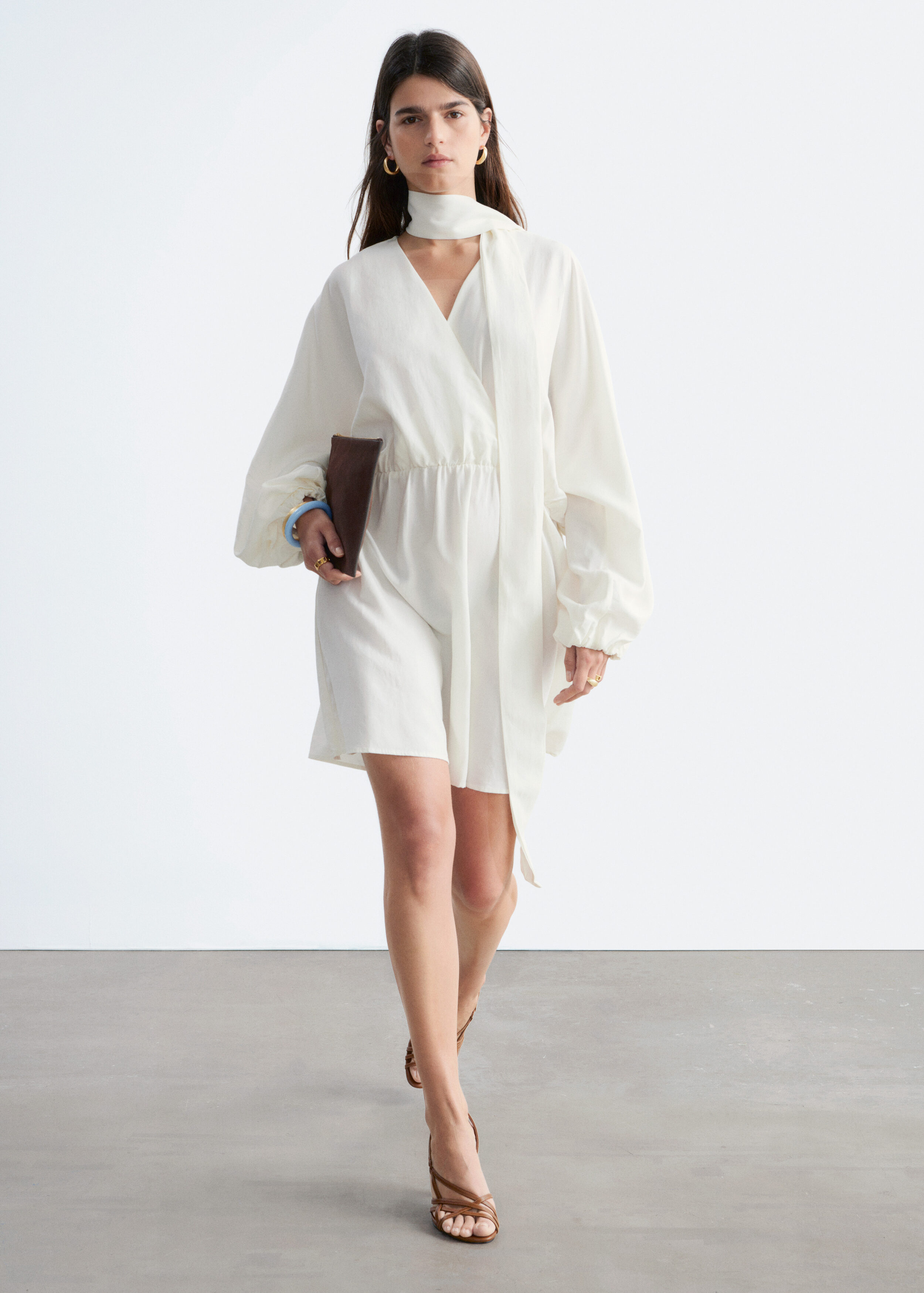 & Other Stories SCARF-DETAIL WRAP MINI DRESS