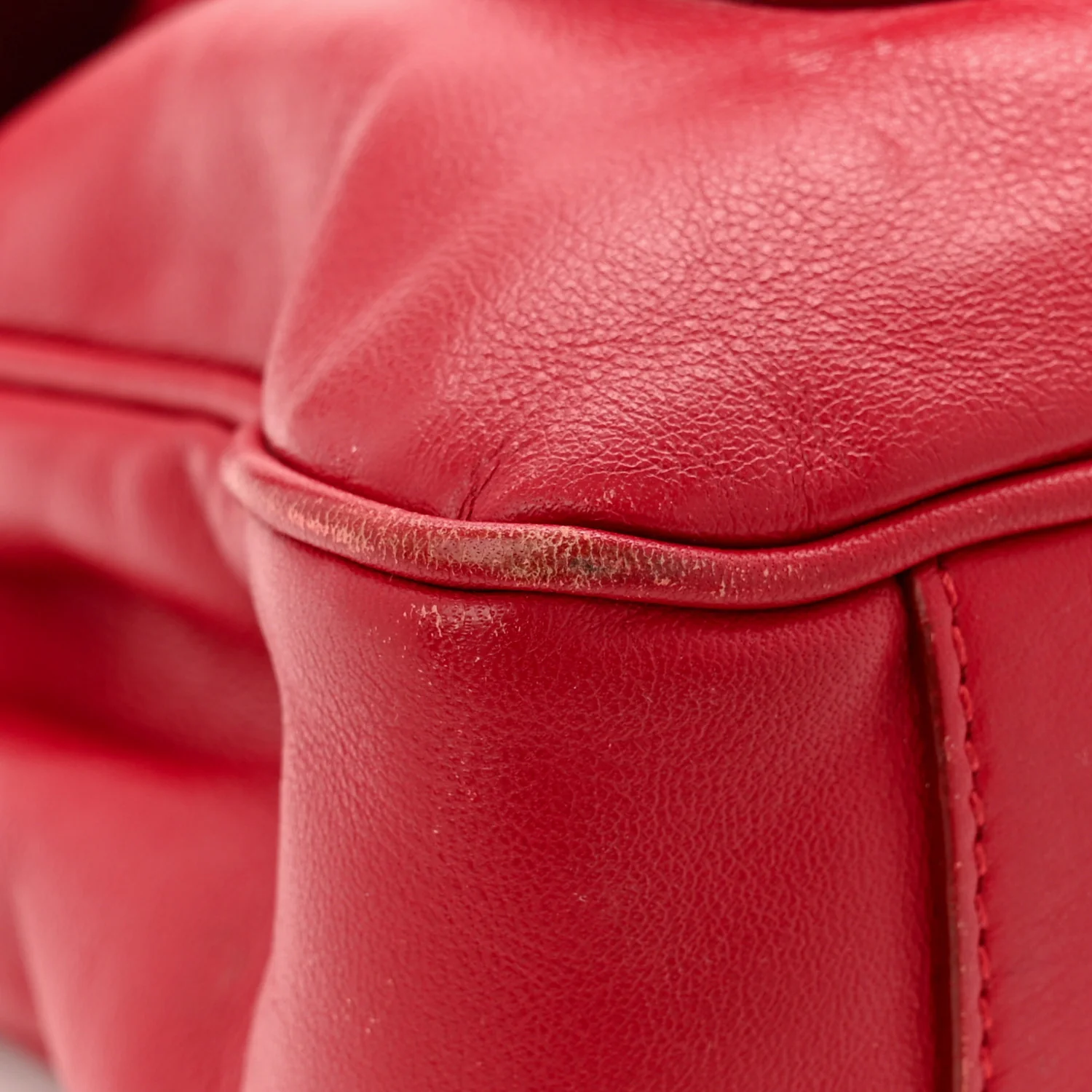 Calfskin Gancini Chain Shoulder Bag Red - Top Club