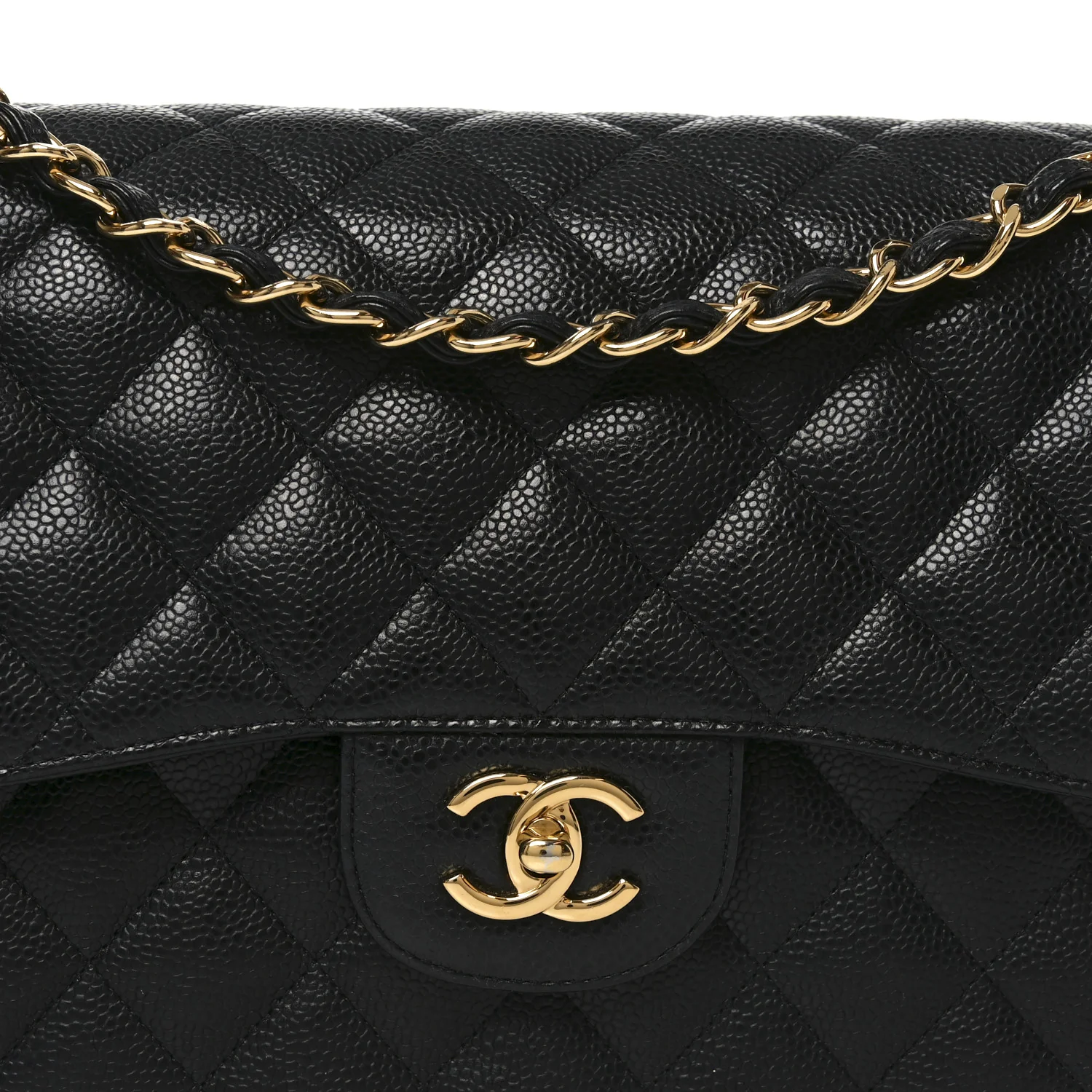 Caviar Quilted Jumbo Double Flap Black - Top Club