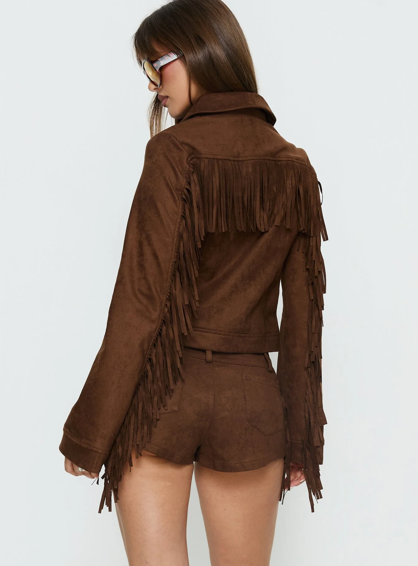 Dakohda Fringe Jacket Chocolate Brown