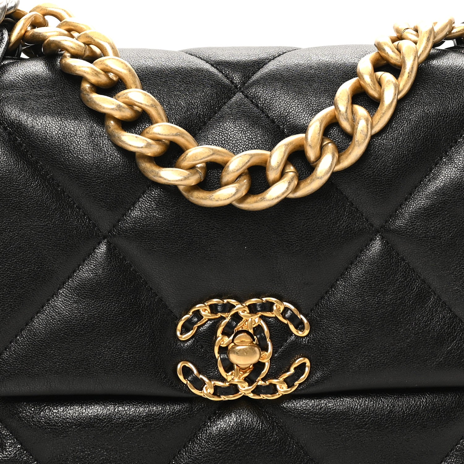 Lambskin Quilted Large Chanel 19 Flap Black - Top Club