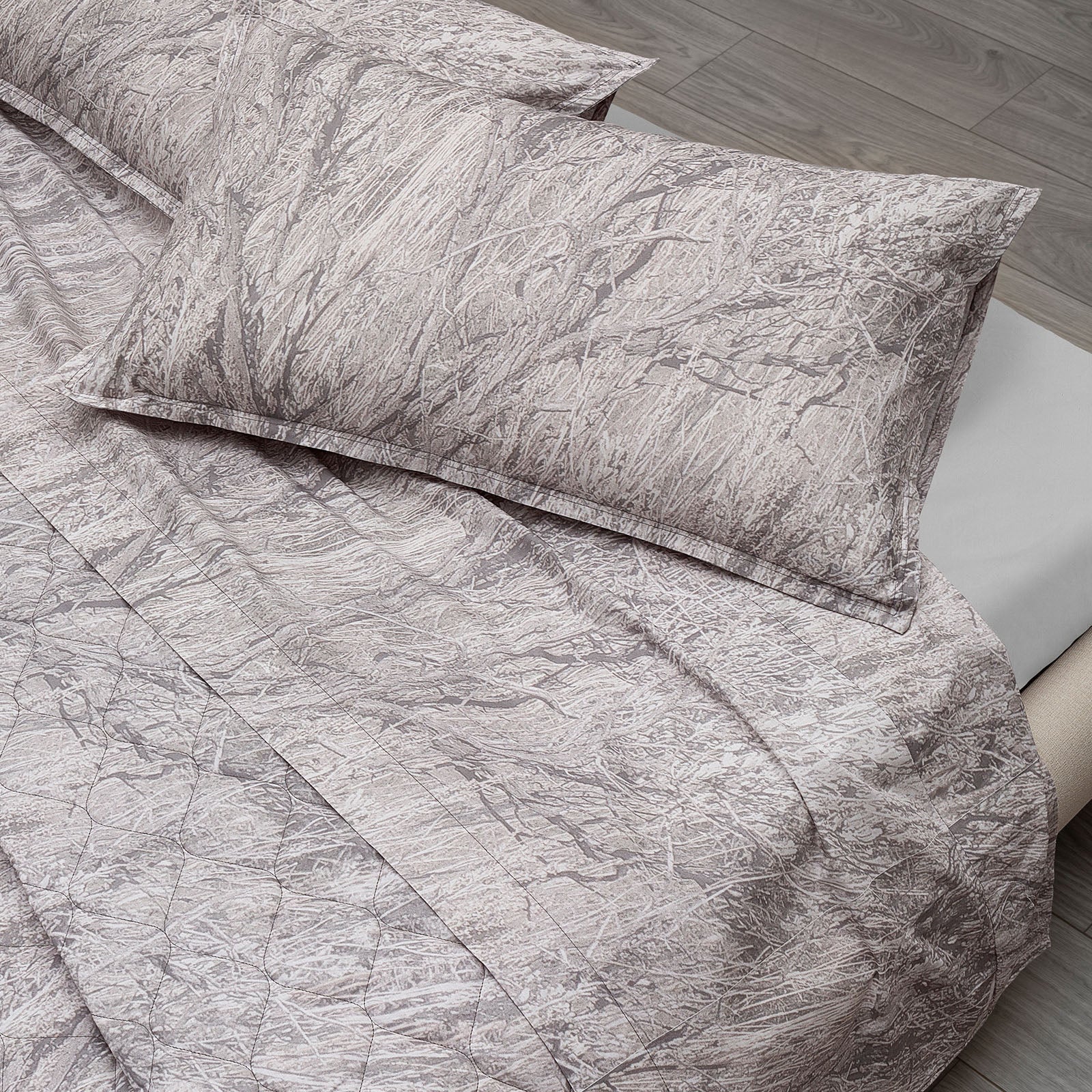 Completo Lenzuola In Cotone Forest Camo Matrimoniale Grey Diesel