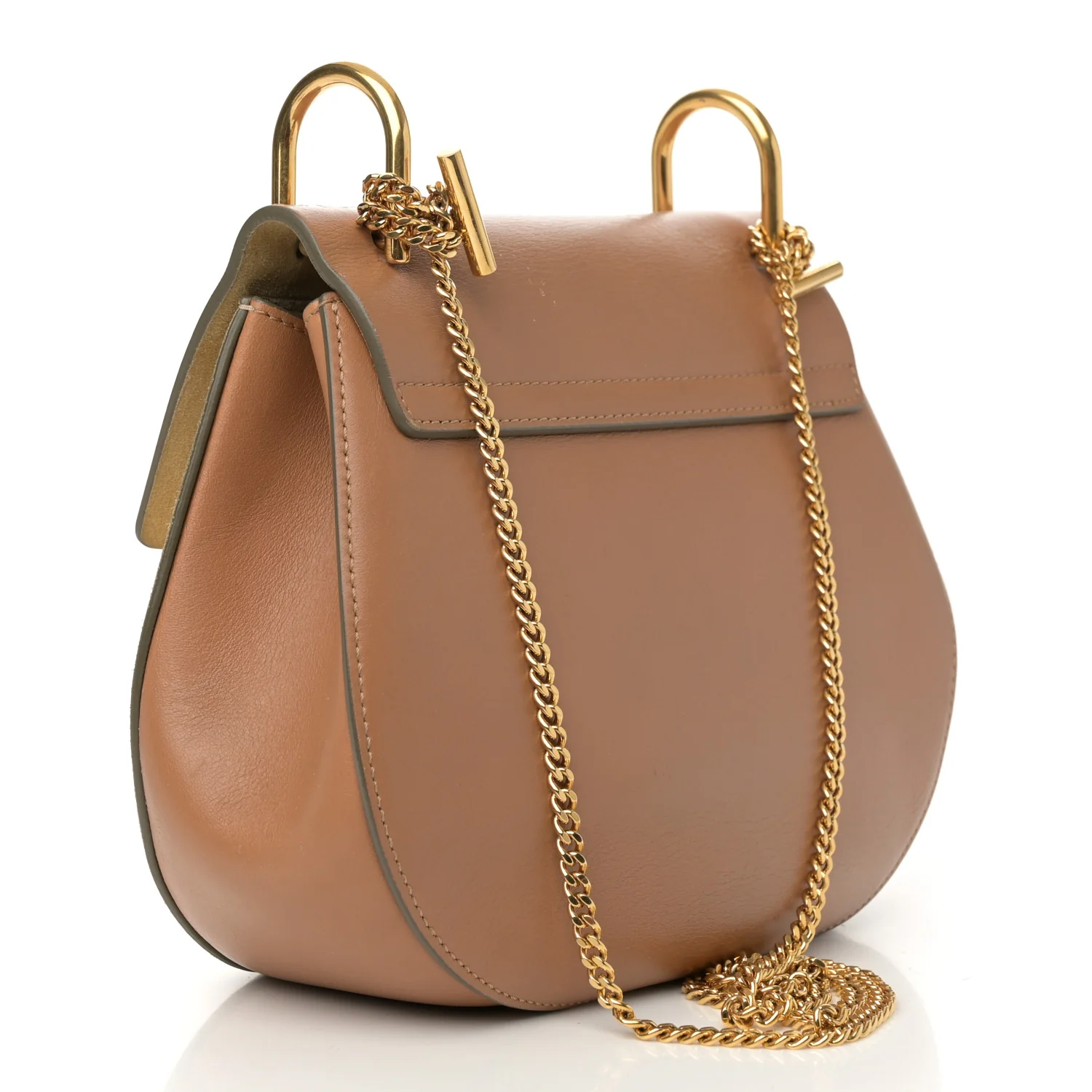 Suede Smooth Calfskin Drew Shoulder Bag Milky Coffee - Top Club