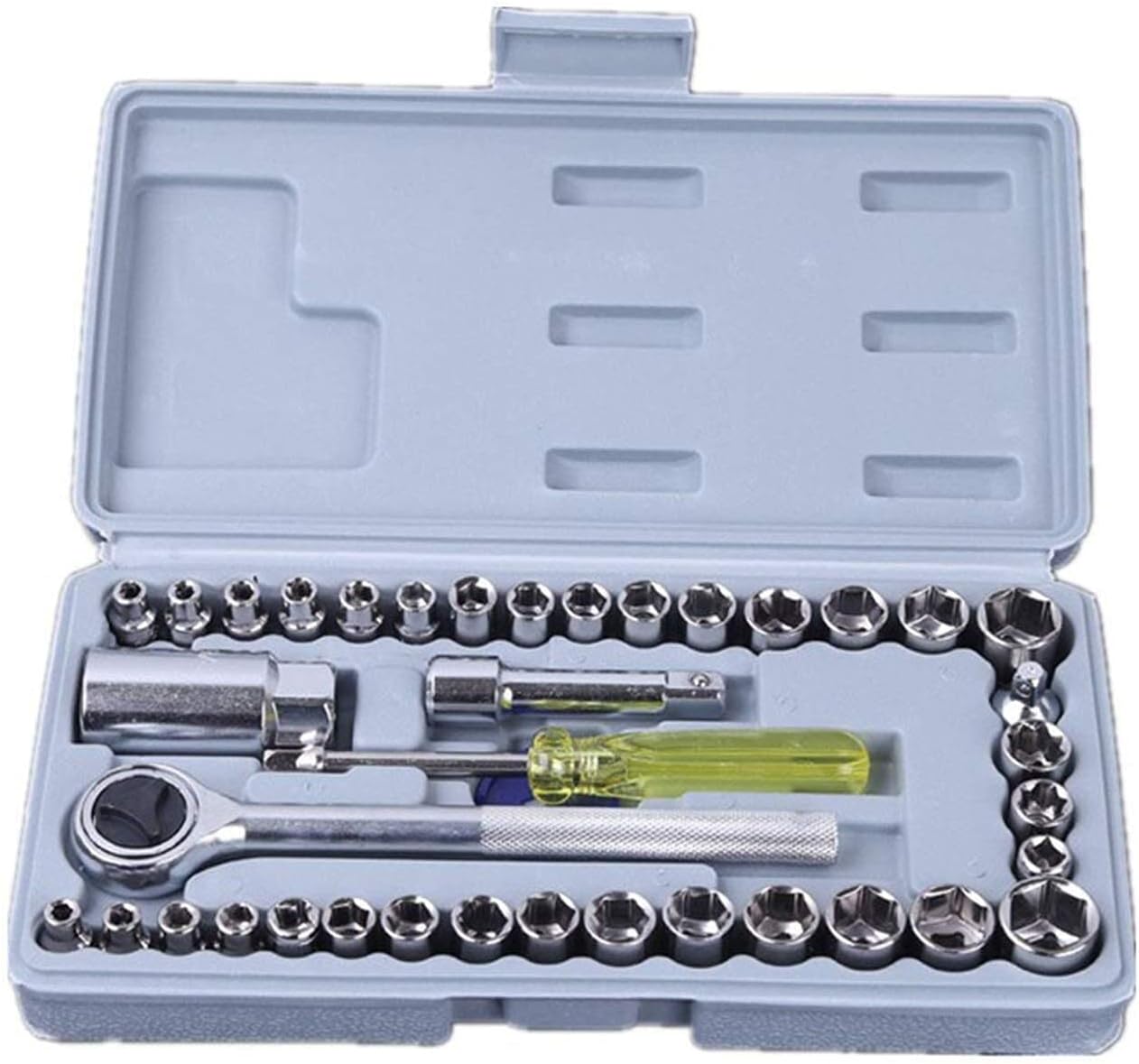 Strumento di Riparazione Domestica, Kit di Riparazione Auto per Uso Domestico 40 Pezzi Strumento Manica Strumenti manuali Multifunzione per Chiavi a Bussola