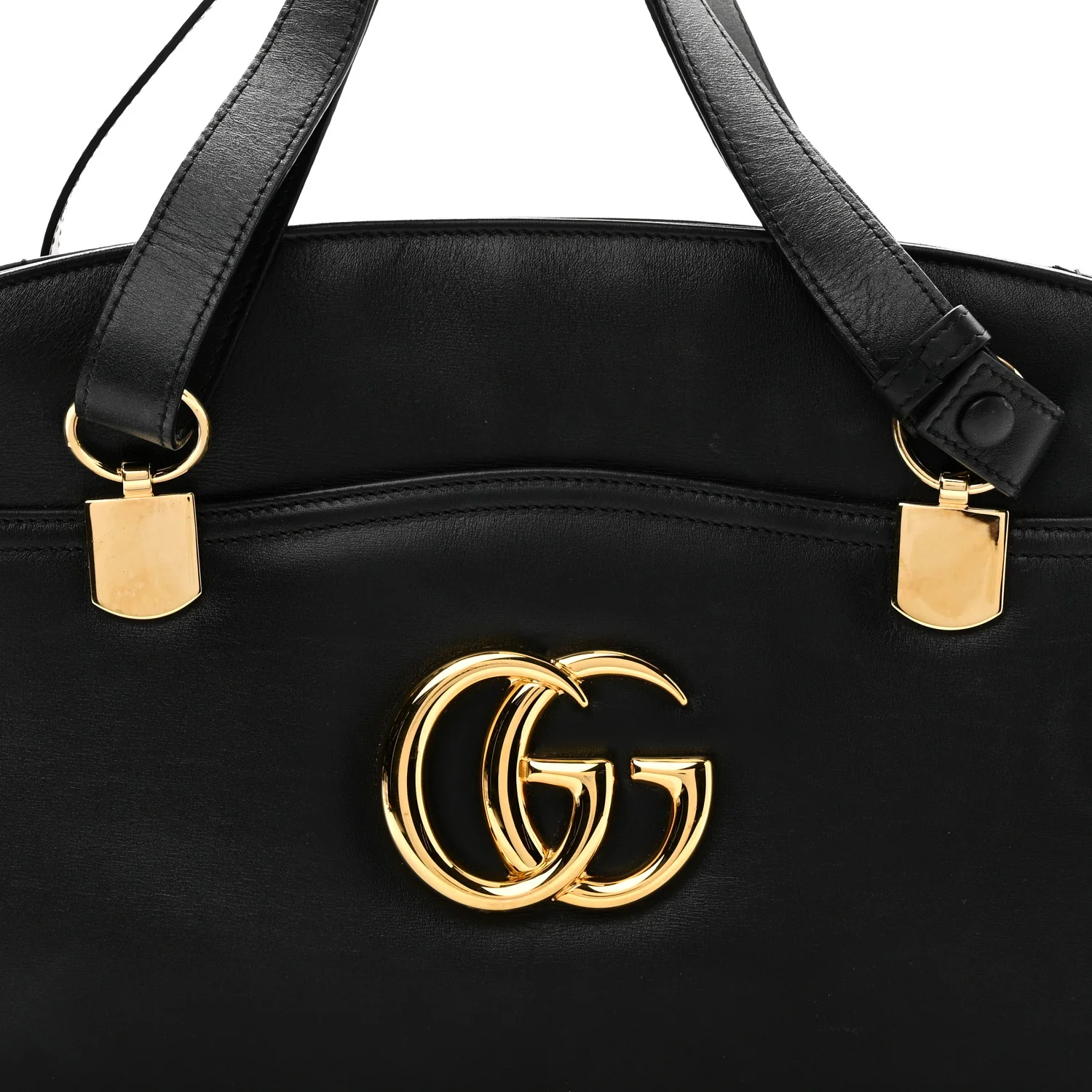 Vitello Palmellato Lux Large Arli Top Handle Bag Black - Top Club