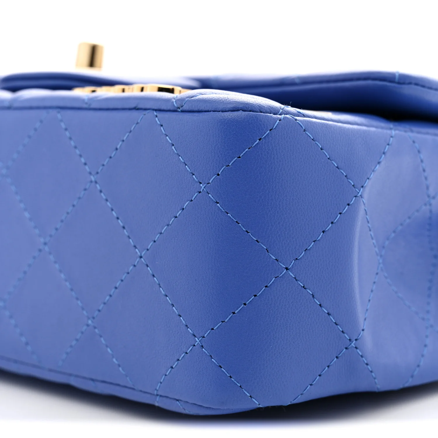 Lambskin Quilted Mini Hollywood Charms Rectangular Flap Blue - Top Club