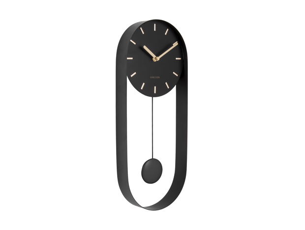 Wall clock Pendulum Charm steel black