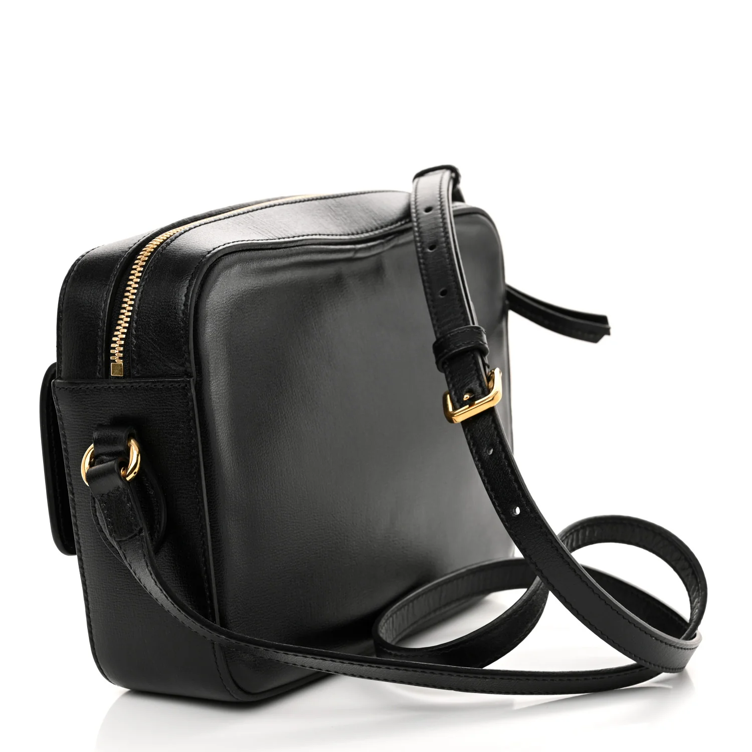Textured Calfskin Small Horsebit 1955 Shoulder Bag Black - Top Club