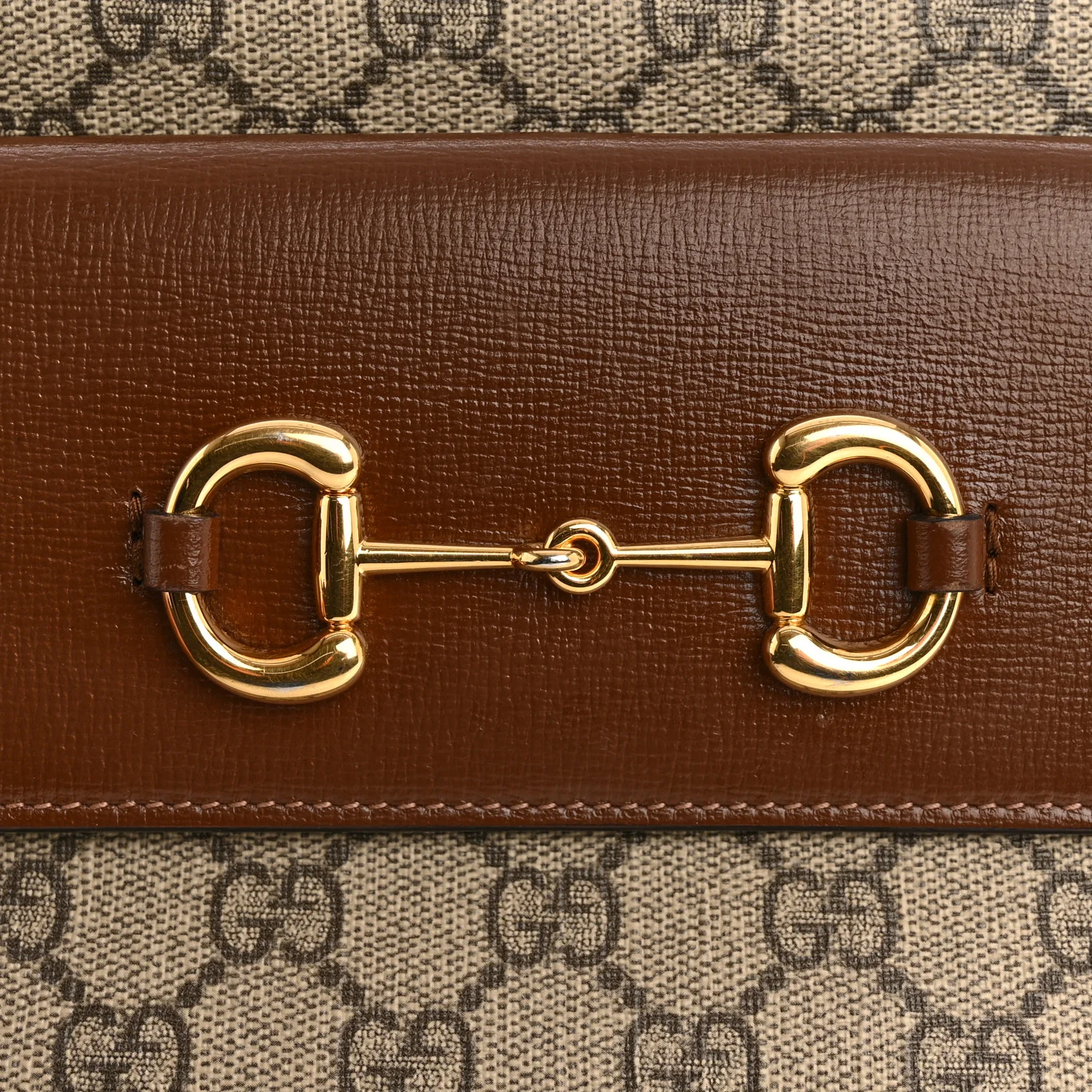 GG Supreme Monogram Small Horsebit 1955 Shoulder Bag Beige Brown Sugar - Top Club