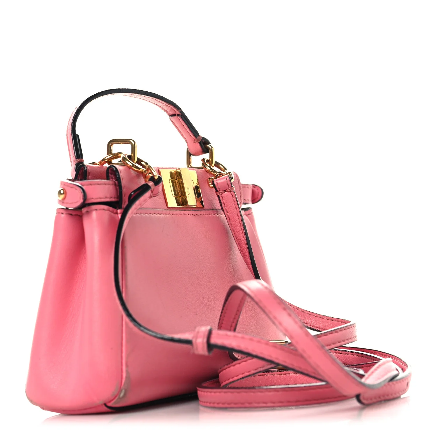 Shiny Nappa Micro Peekaboo Iconic Satchel  Rosa Fluo - Top Club