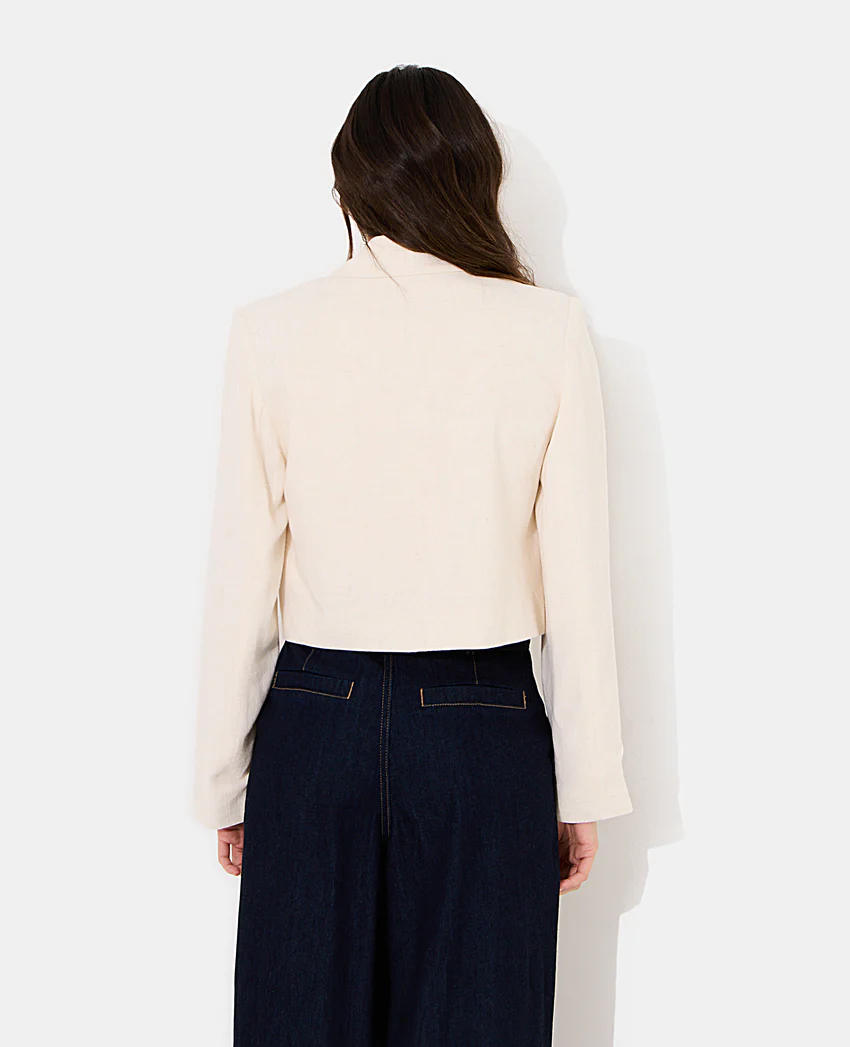 Pimkie Veste blazer courte avec lin