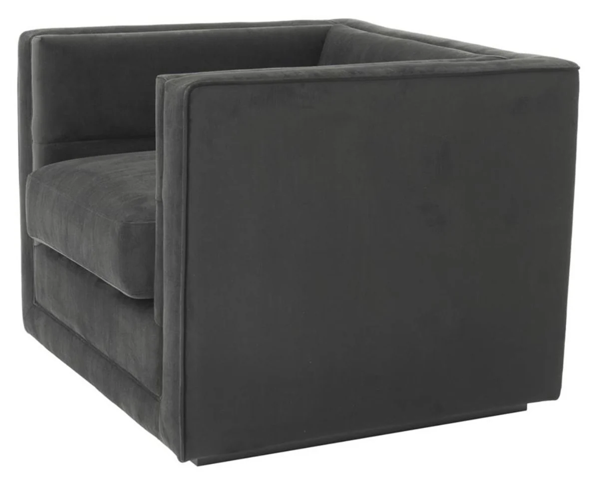 Luxury armchair anthracite gray 92 x 86 x H. 73.5 cm - Luxury living room armchair