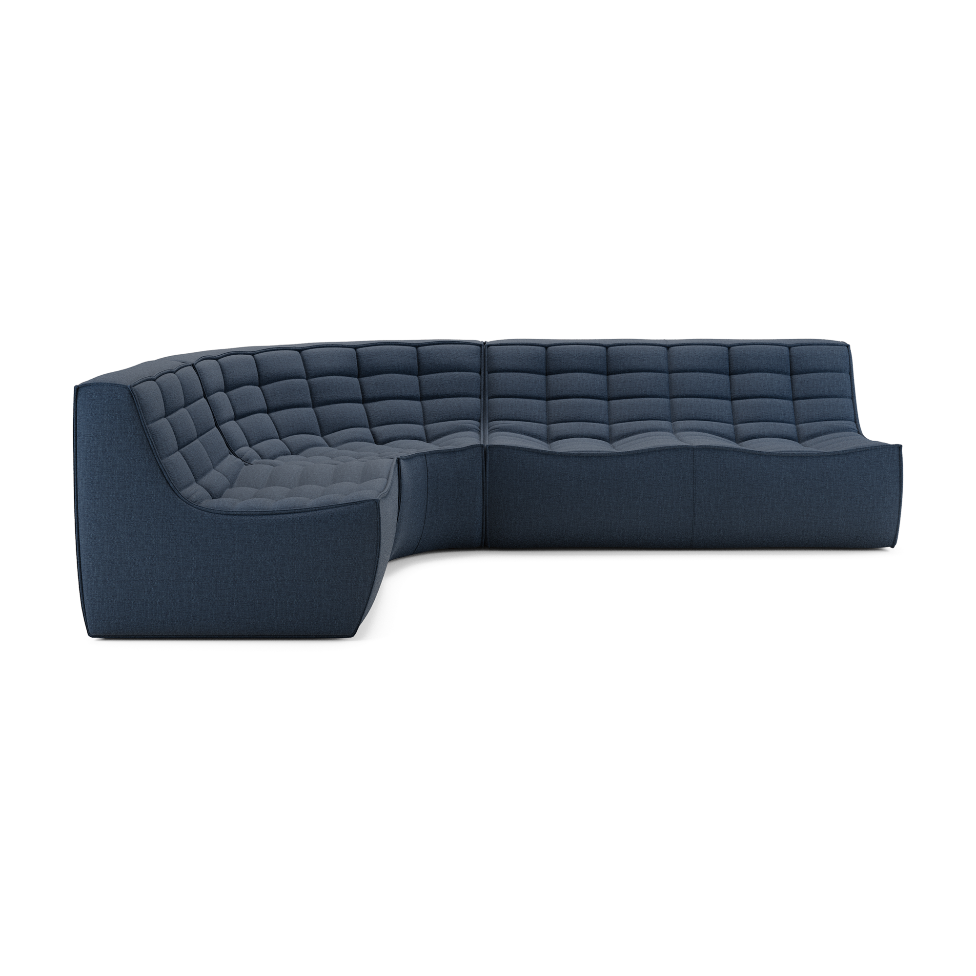 Modulaire bank N701 graphite set 1+2 seat 90° ronde hoek