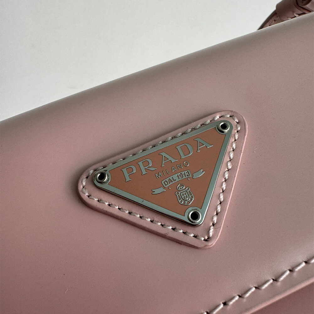 Small Prada Cleo brushed leather shoulder bag with flap - Top Club