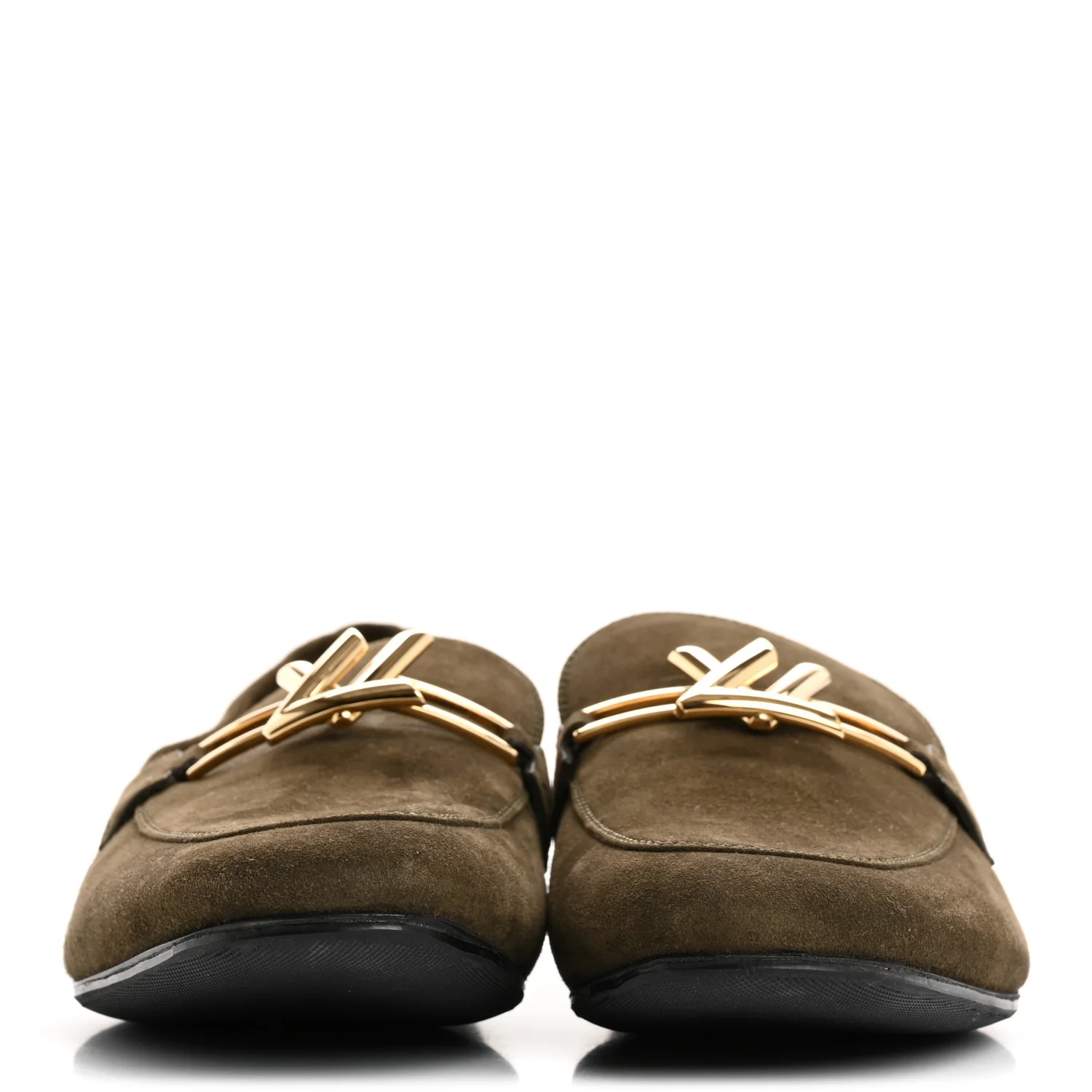 Suede Upper Case Flat Loafers 40 Green - Top Club