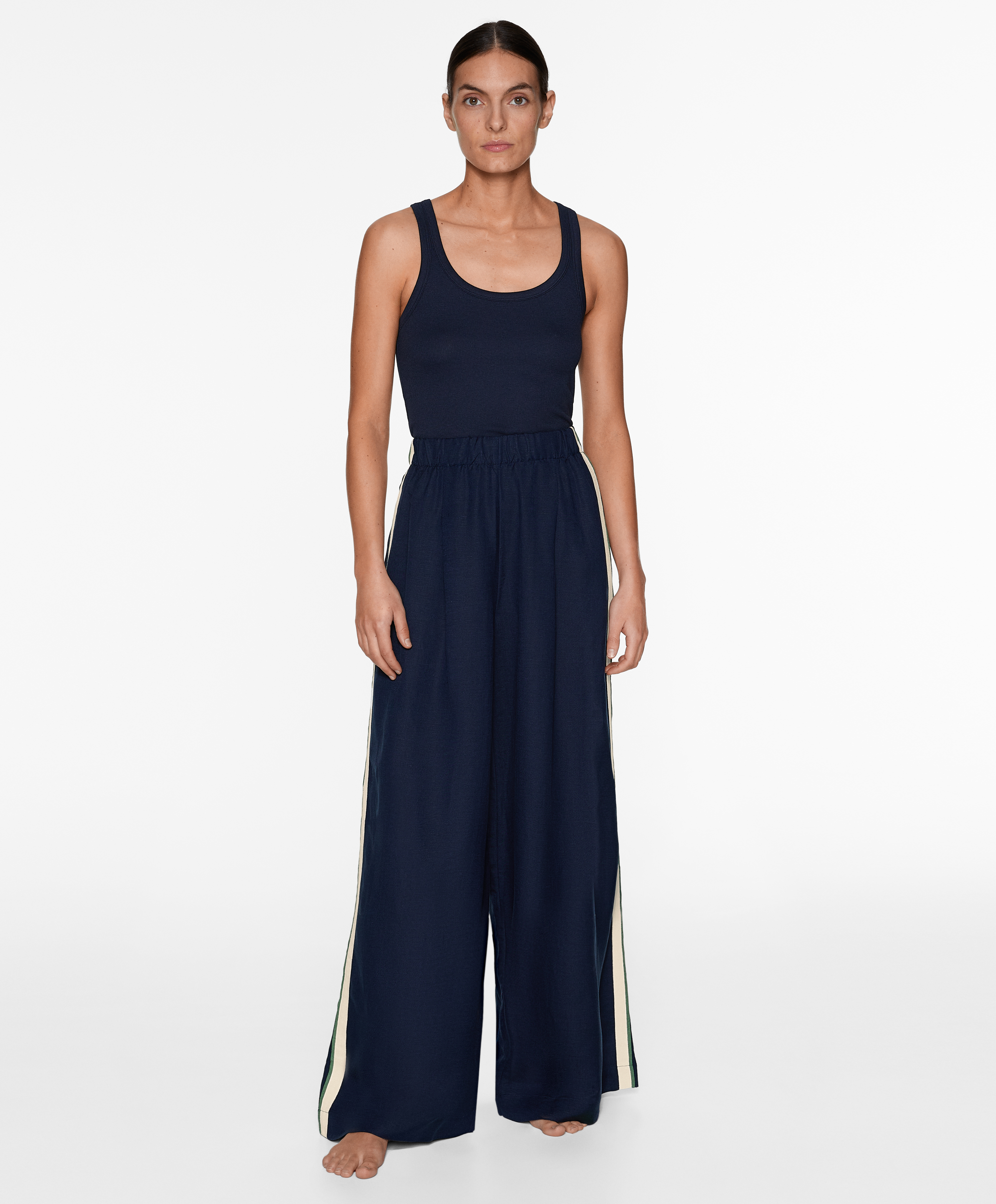 OYSHO Rib vest top with cotton and modal