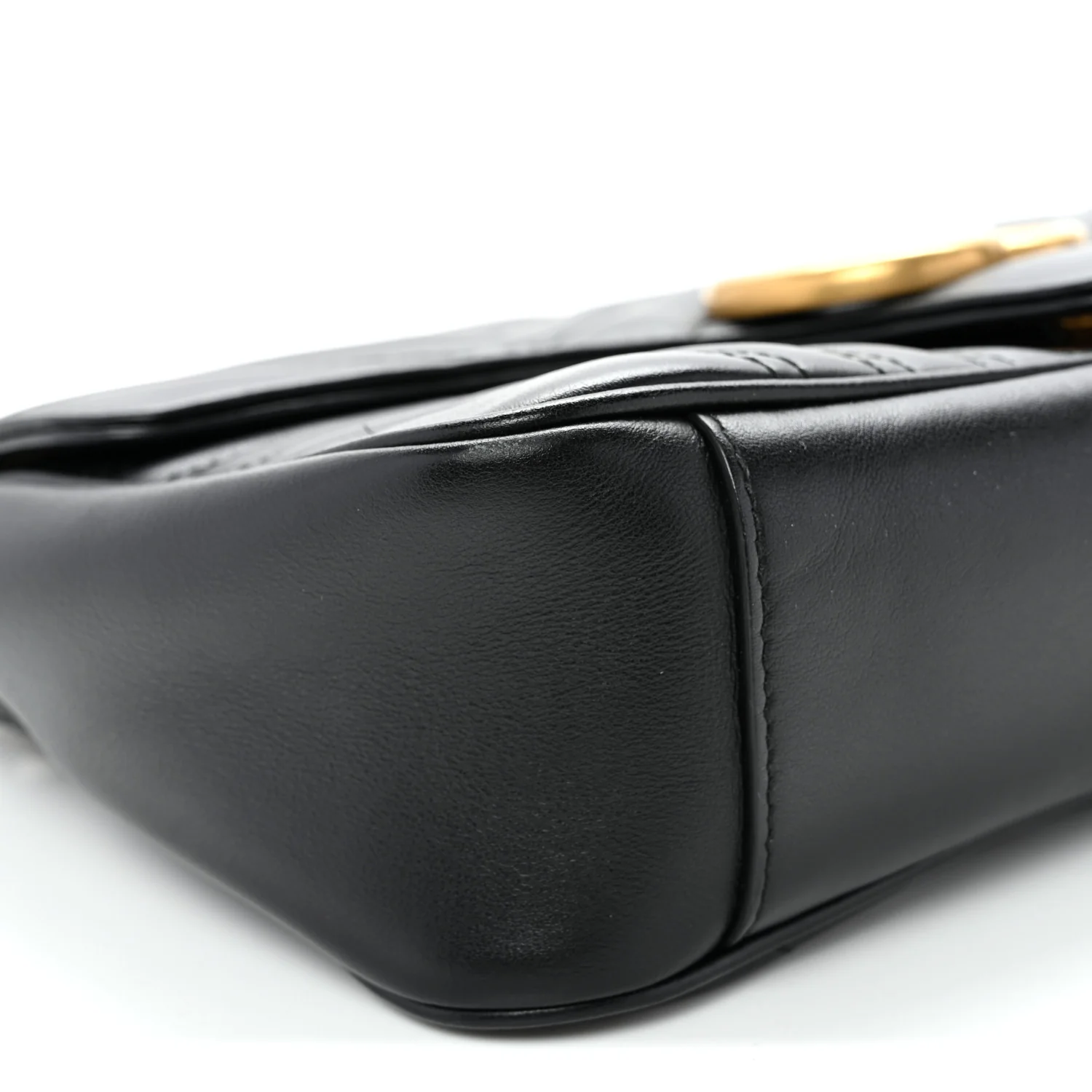 Calfskin Matelasse Small GG Marmont Shoulder Bag Black - Top Club
