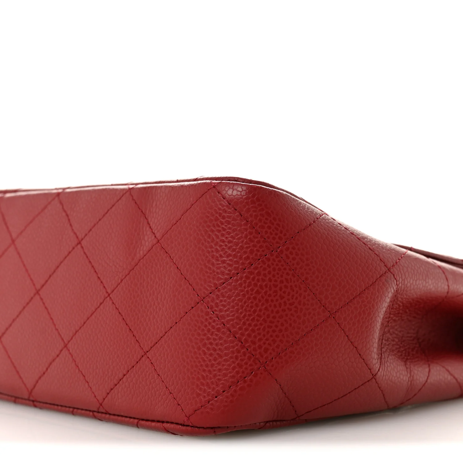 Caviar Quilted Jumbo Single Flap Dark Red - Top Club