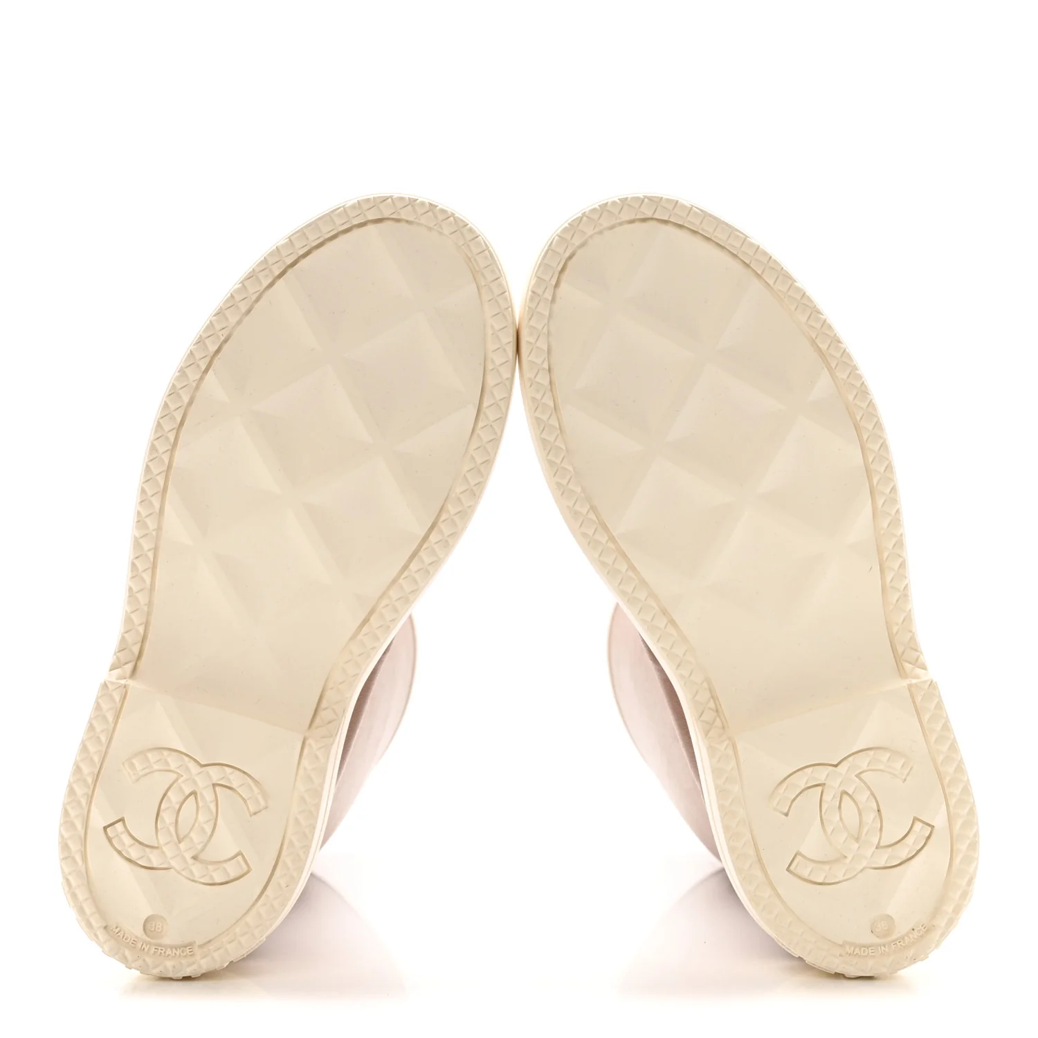 Caoutchouk CC High Boots 38 Beige White - Top Club