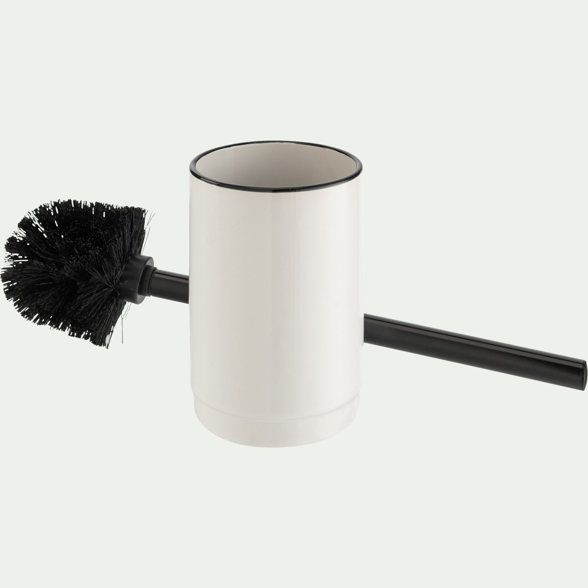 DIVI - Porte-brosse et brosse WC en grès - blanc