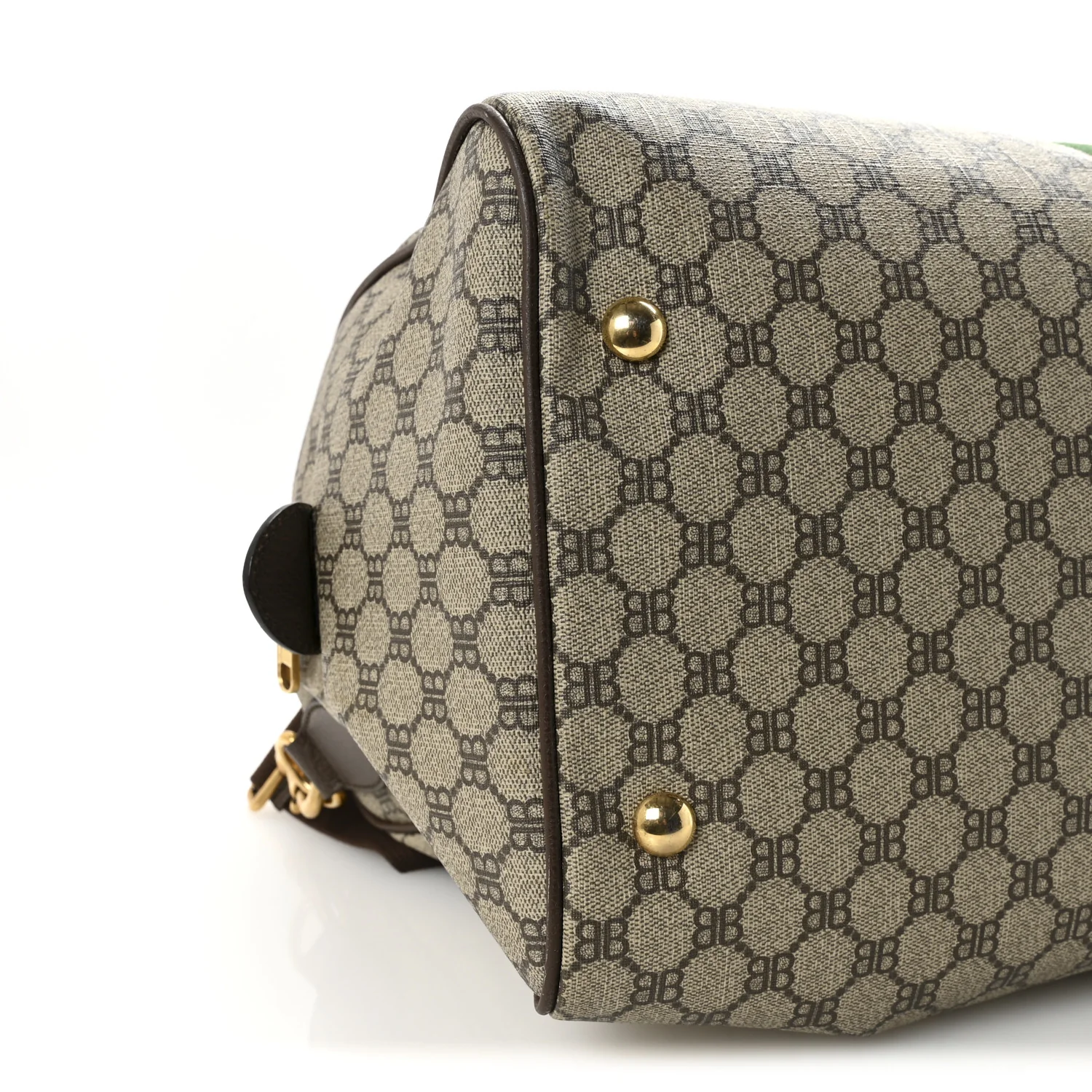 X BALENCIAGA BB Supreme Monogram Web Medium Ophidia Carry-On Duffle Bag Beige New Acero - Top Club