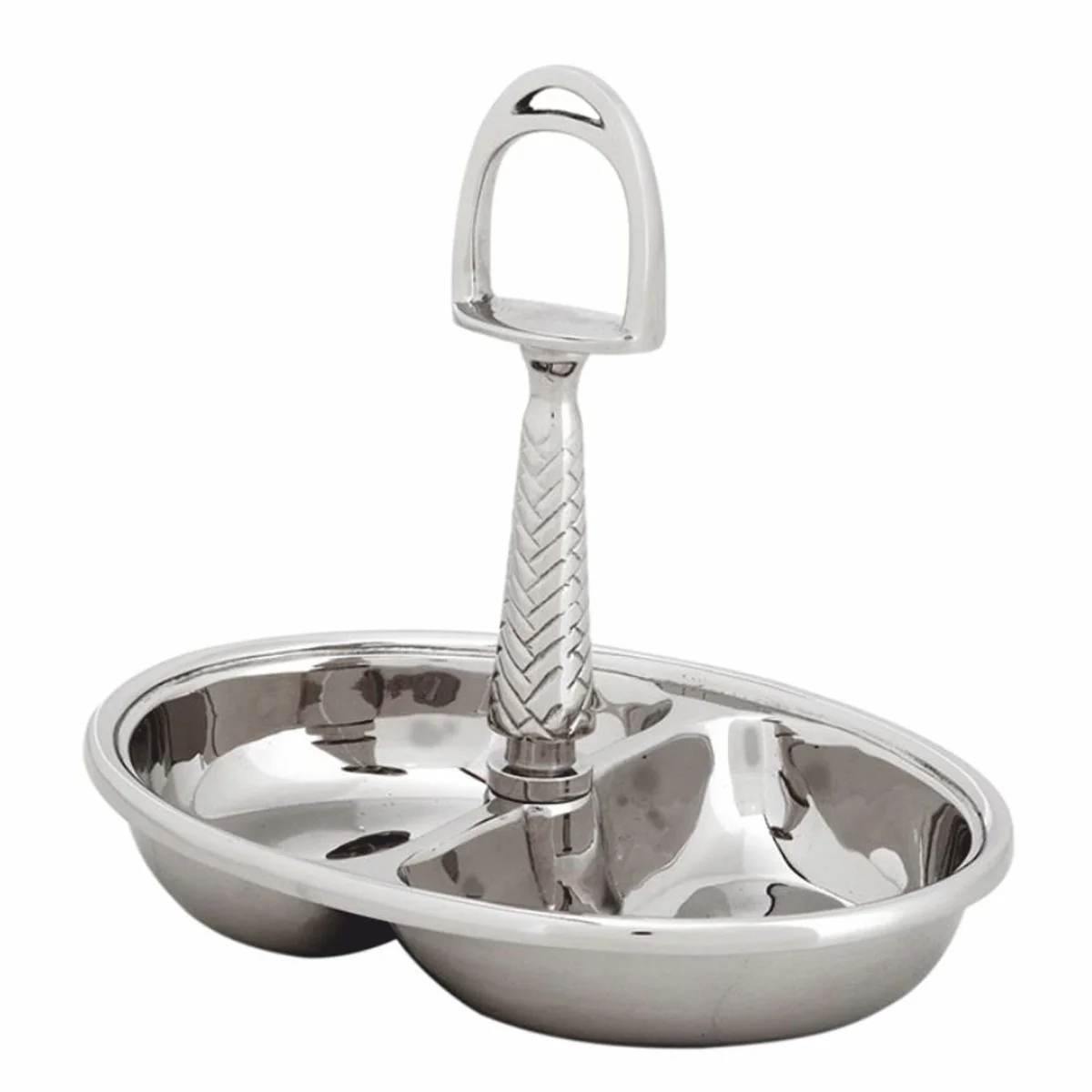 Luxury nut bowl / serving bowl with handle silver H. 20 cm - catering accessories