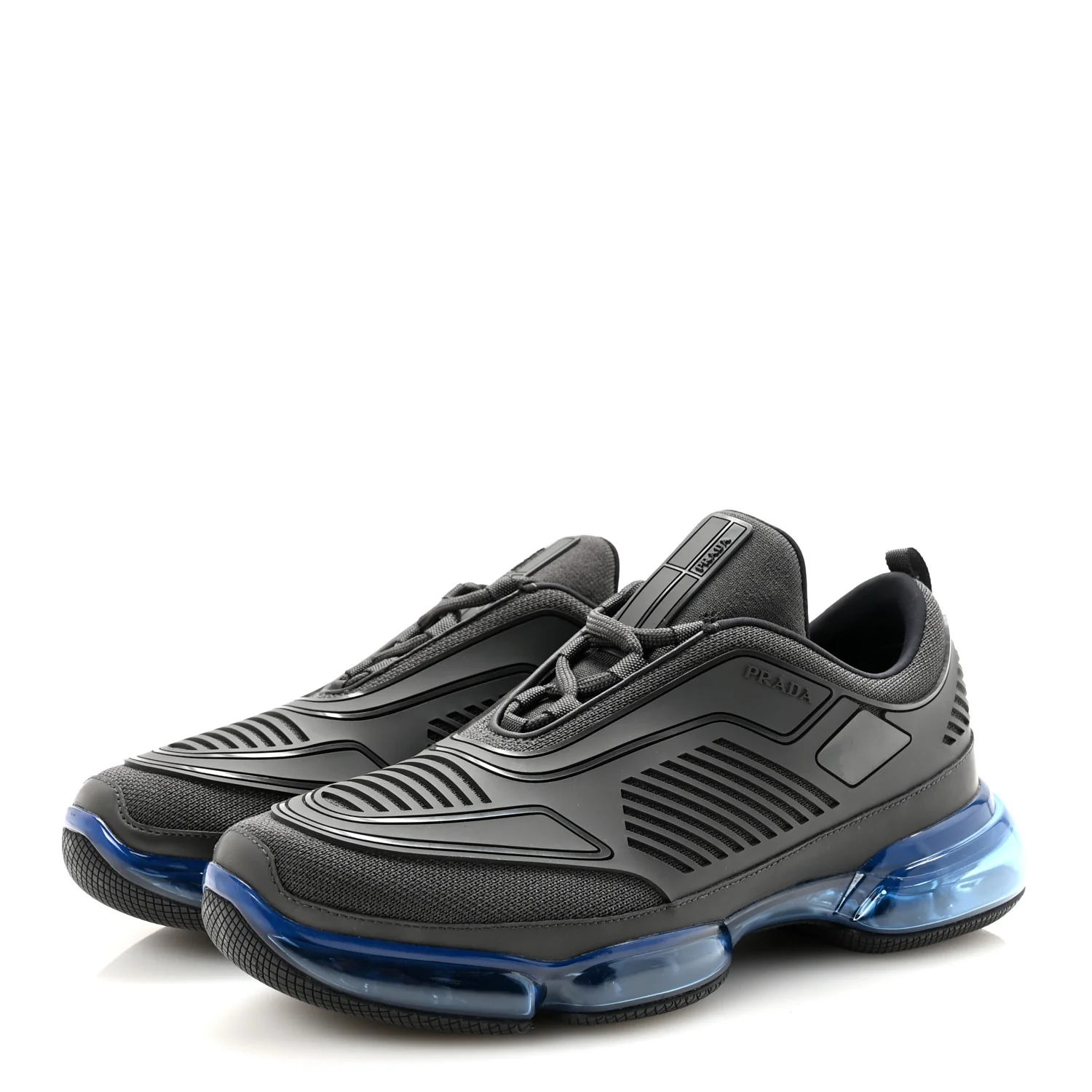 Rubber Knit Fabric Mens Cloudbust Air Sneakers 8.5 Grey Blue - Top Club