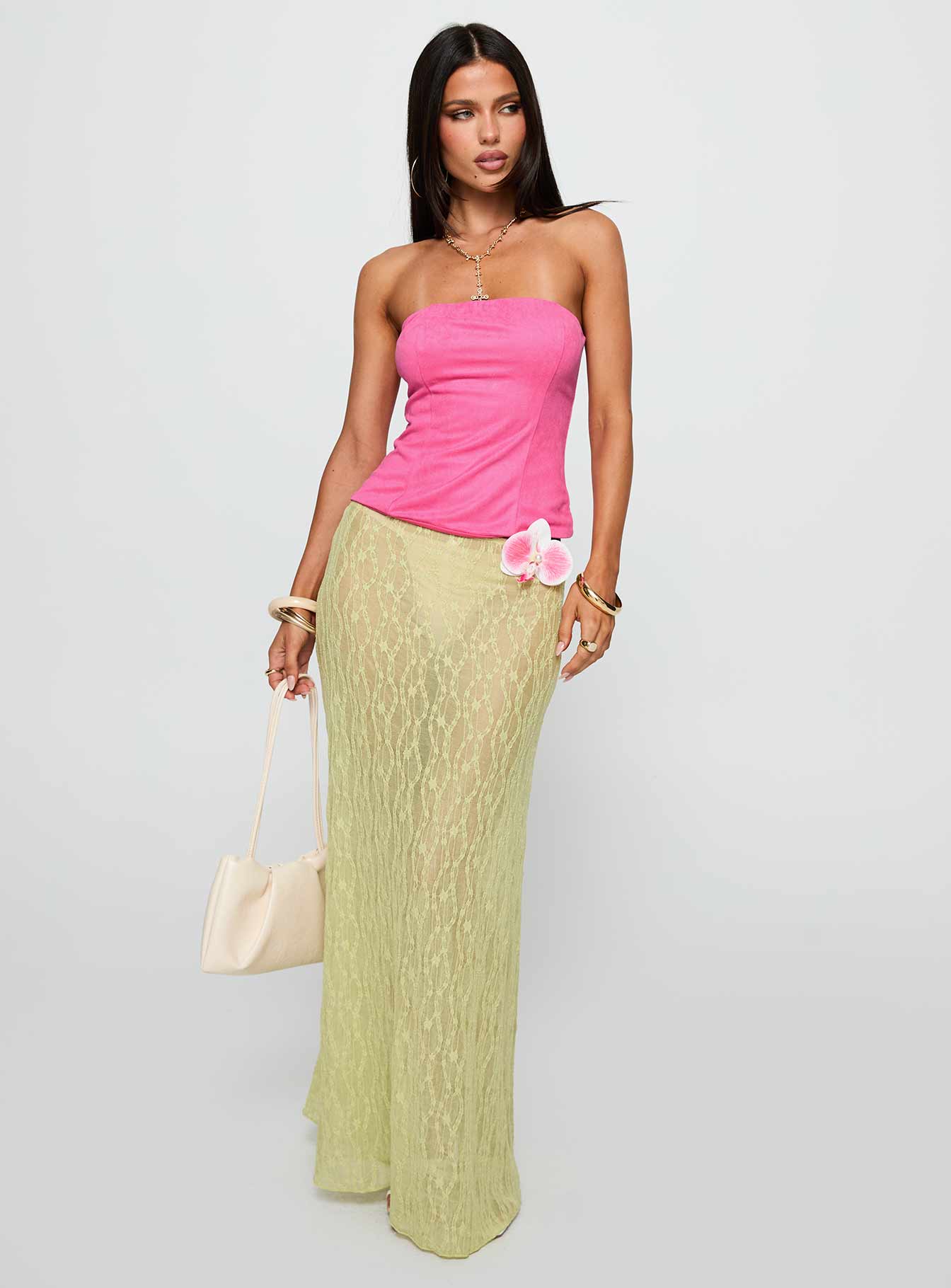 Plotline Strapless Top Pink