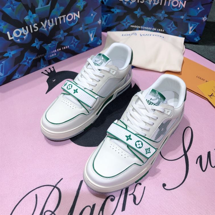 LOUIS VUITTON TRAINER GREEN MESH   LVS017 - Sneaker Replica Workshop