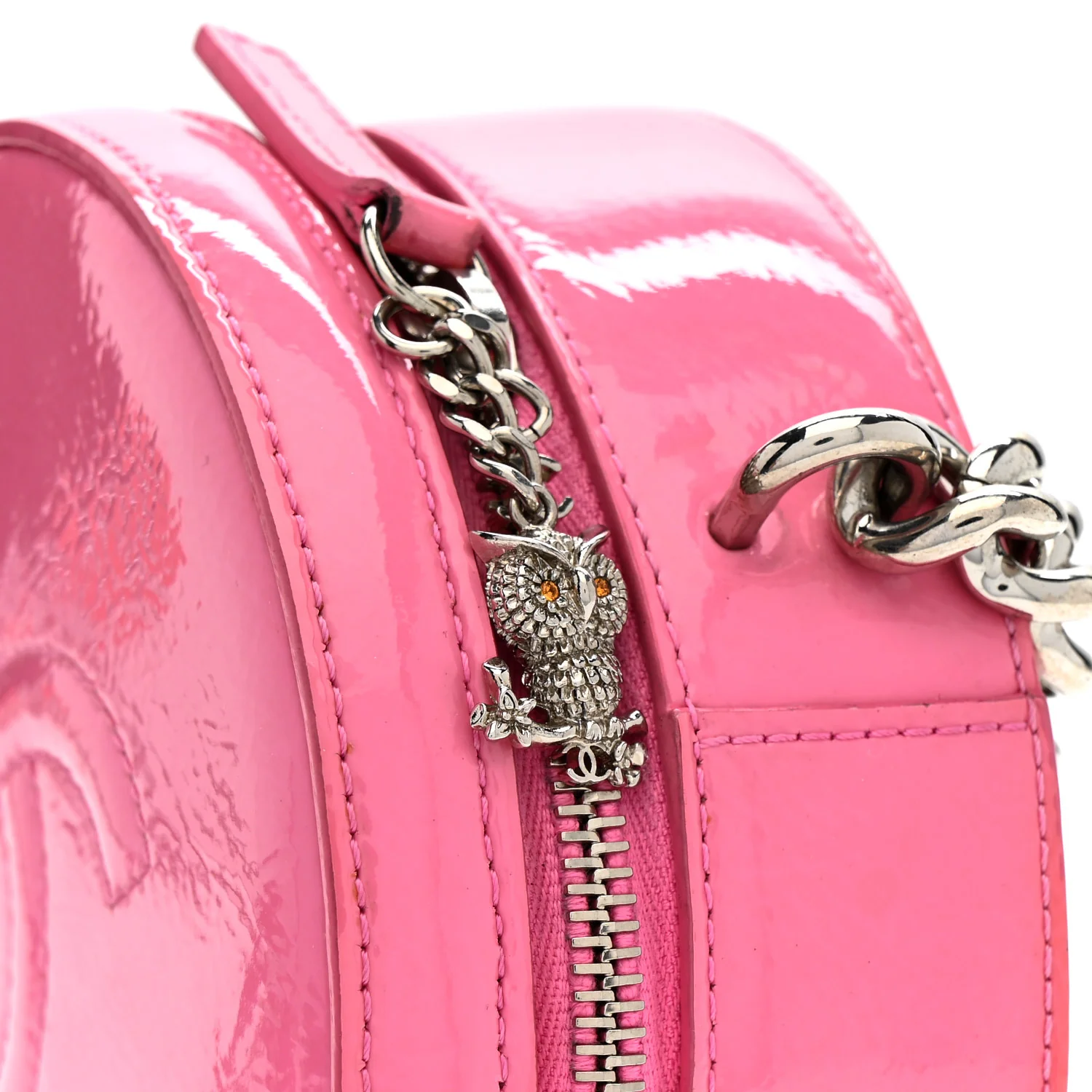 Patent Round As Earth Evening Bag Pink - Top Club