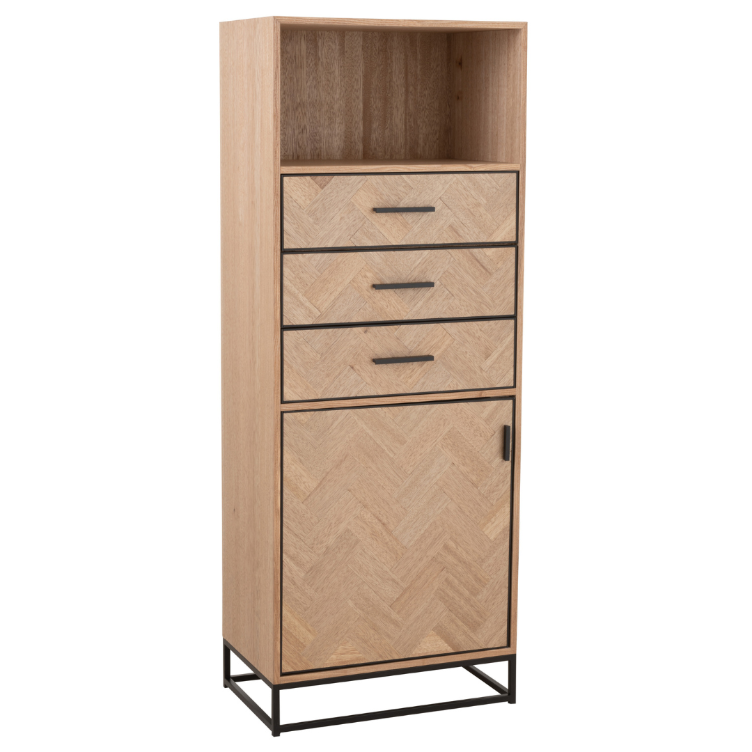 Wandkast Zigzag hout/metaal Naturel