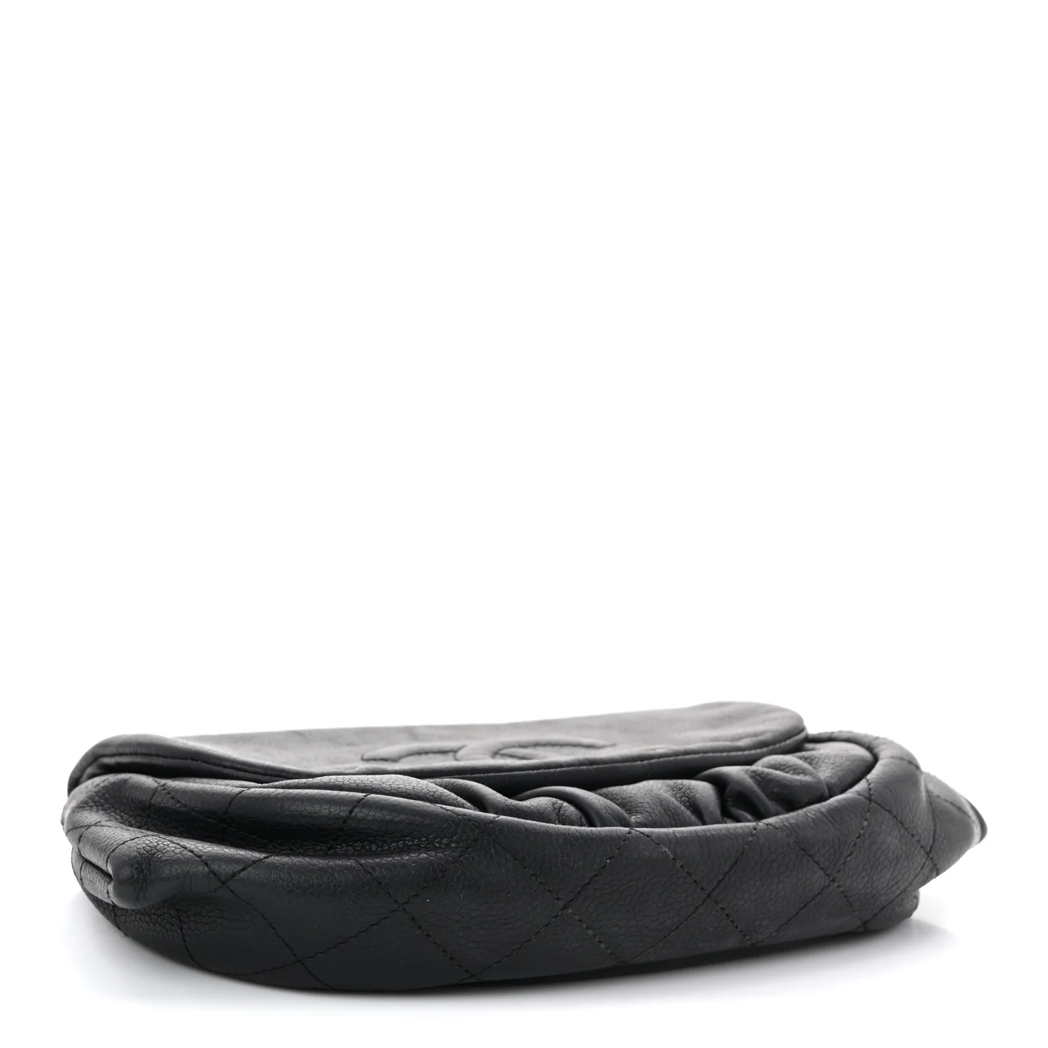Lambskin Half Moon Wallet On Chain WOC Black - Top Club
