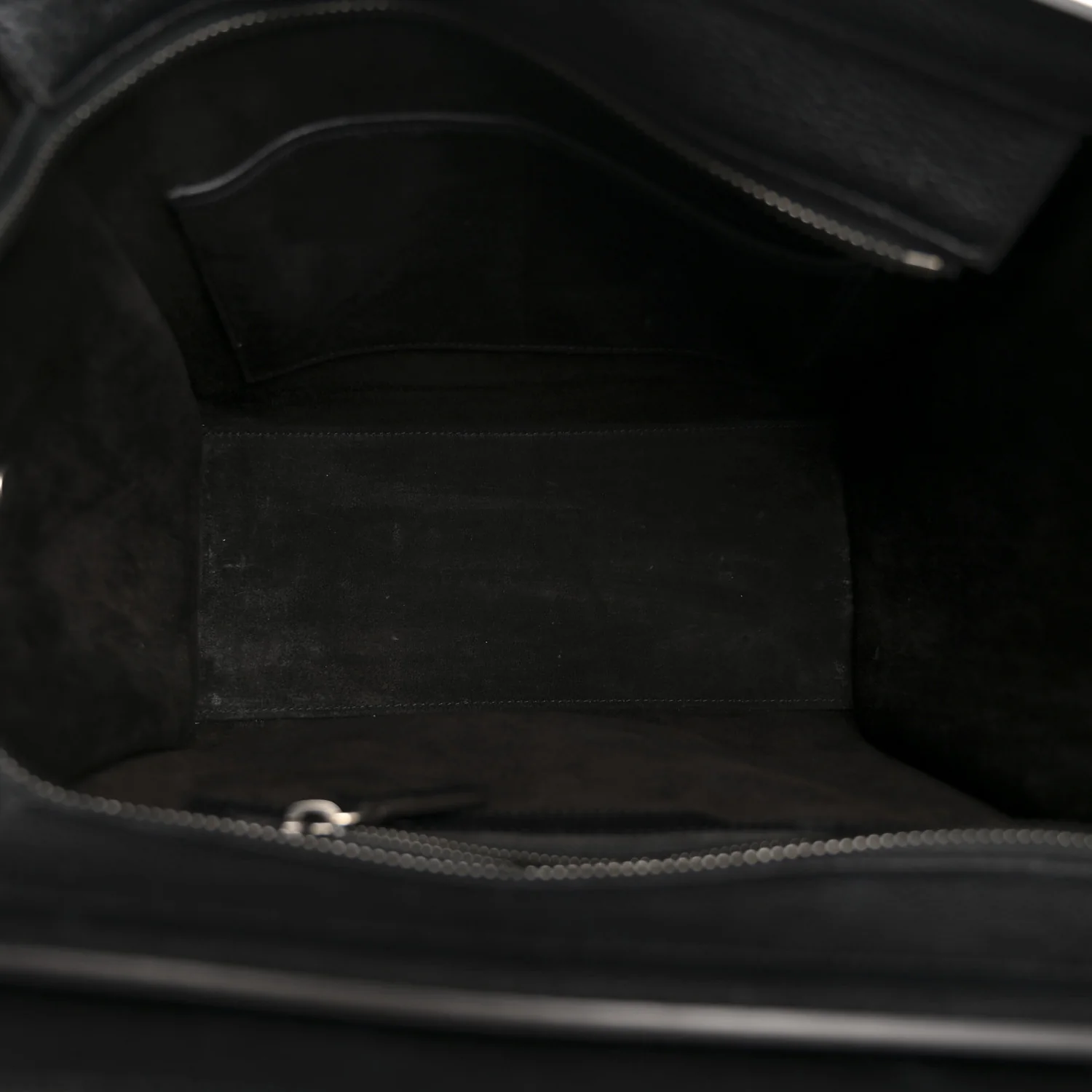 Drummed Calfskin Micro Luggage Black - Top Club