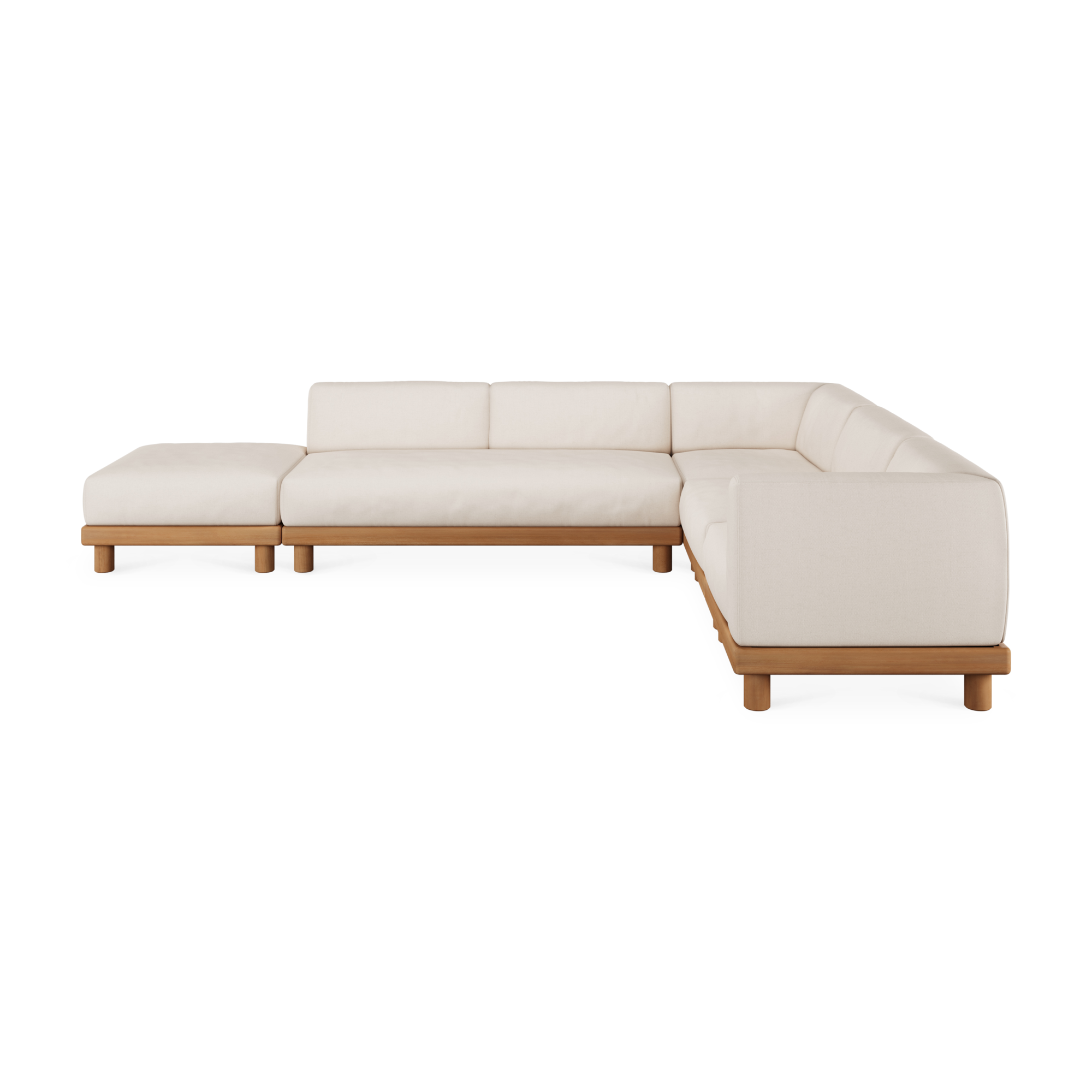Modulaire bank Monocle outdoor wit set L of R + voetenbank