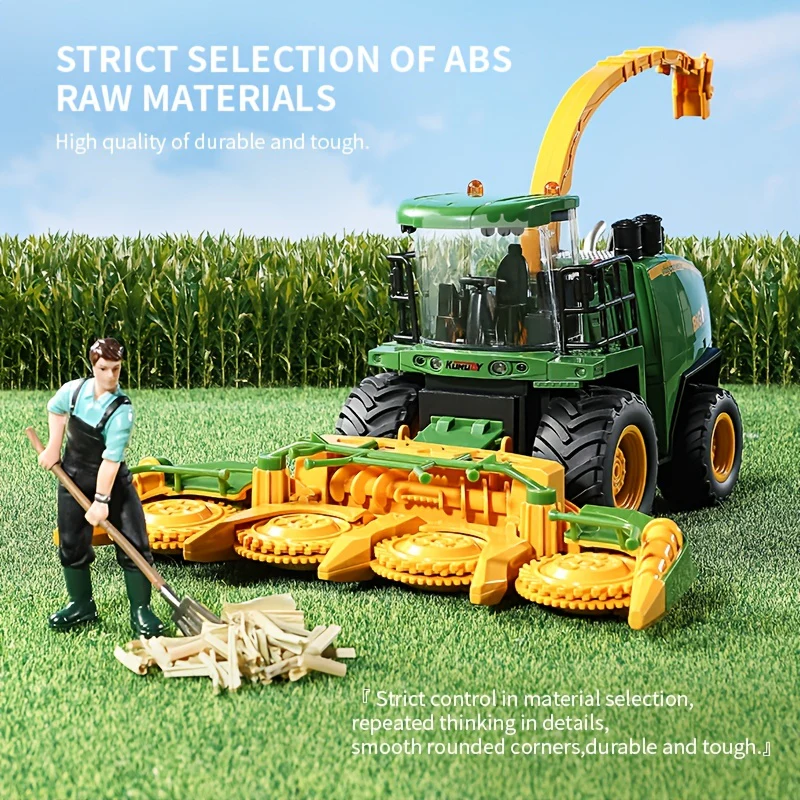 Remote Control Harvest Tractor: 2.4GHz Farm Vehicle Toy with Lights and Sprayer for Kids - 1:24 Scale!