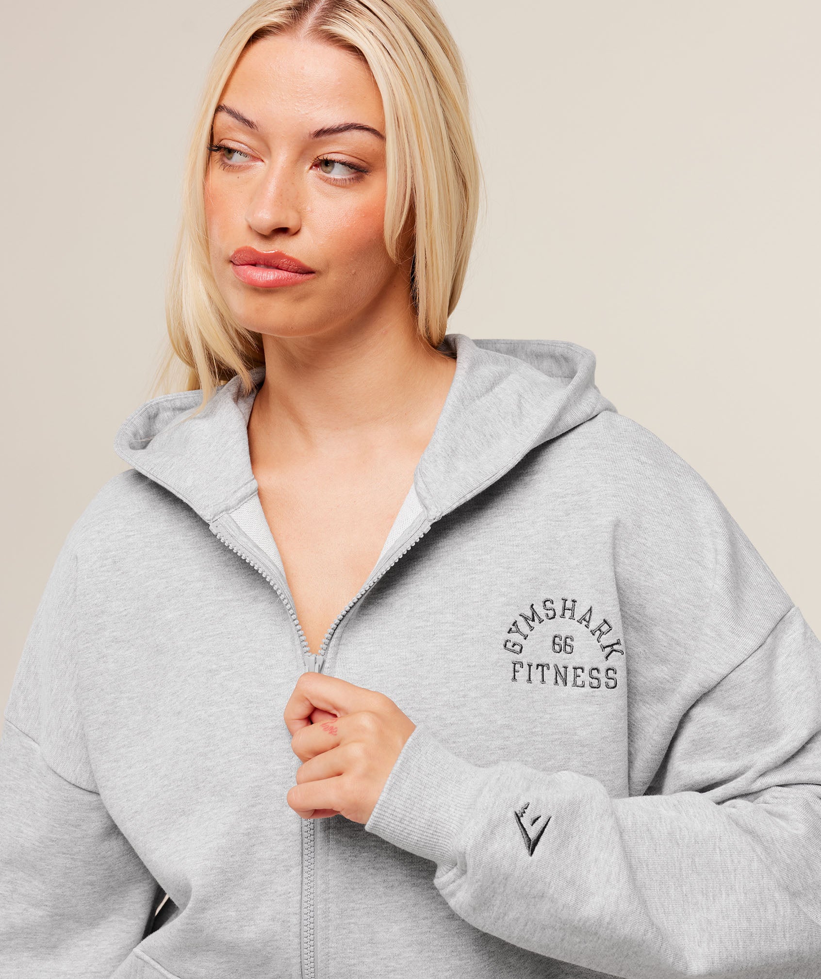 COACH Fitness Embroidered Graphic Zip Up Hoodie