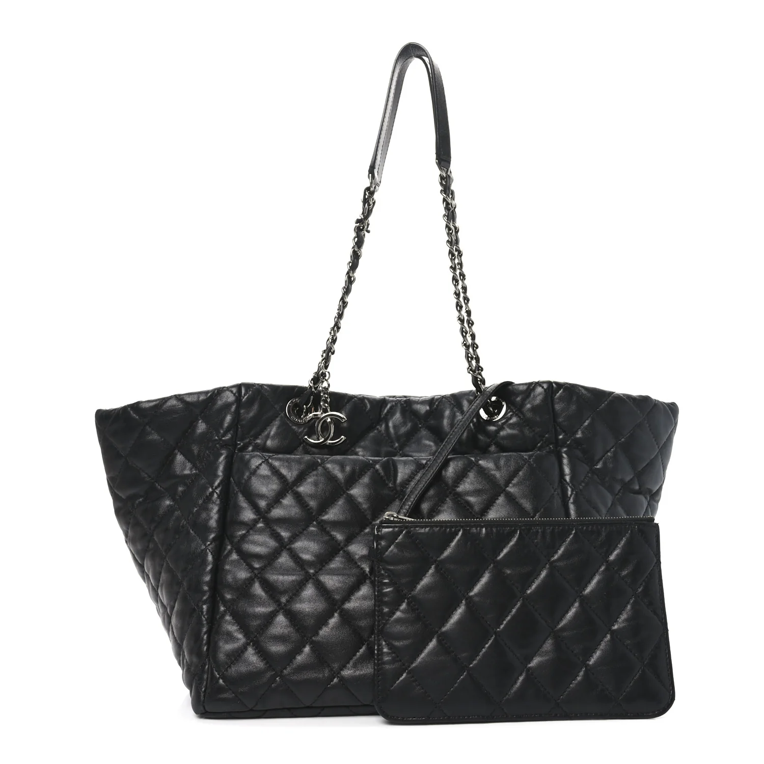 Lambskin Quilted Week End on Mars Tote Black - Top Club