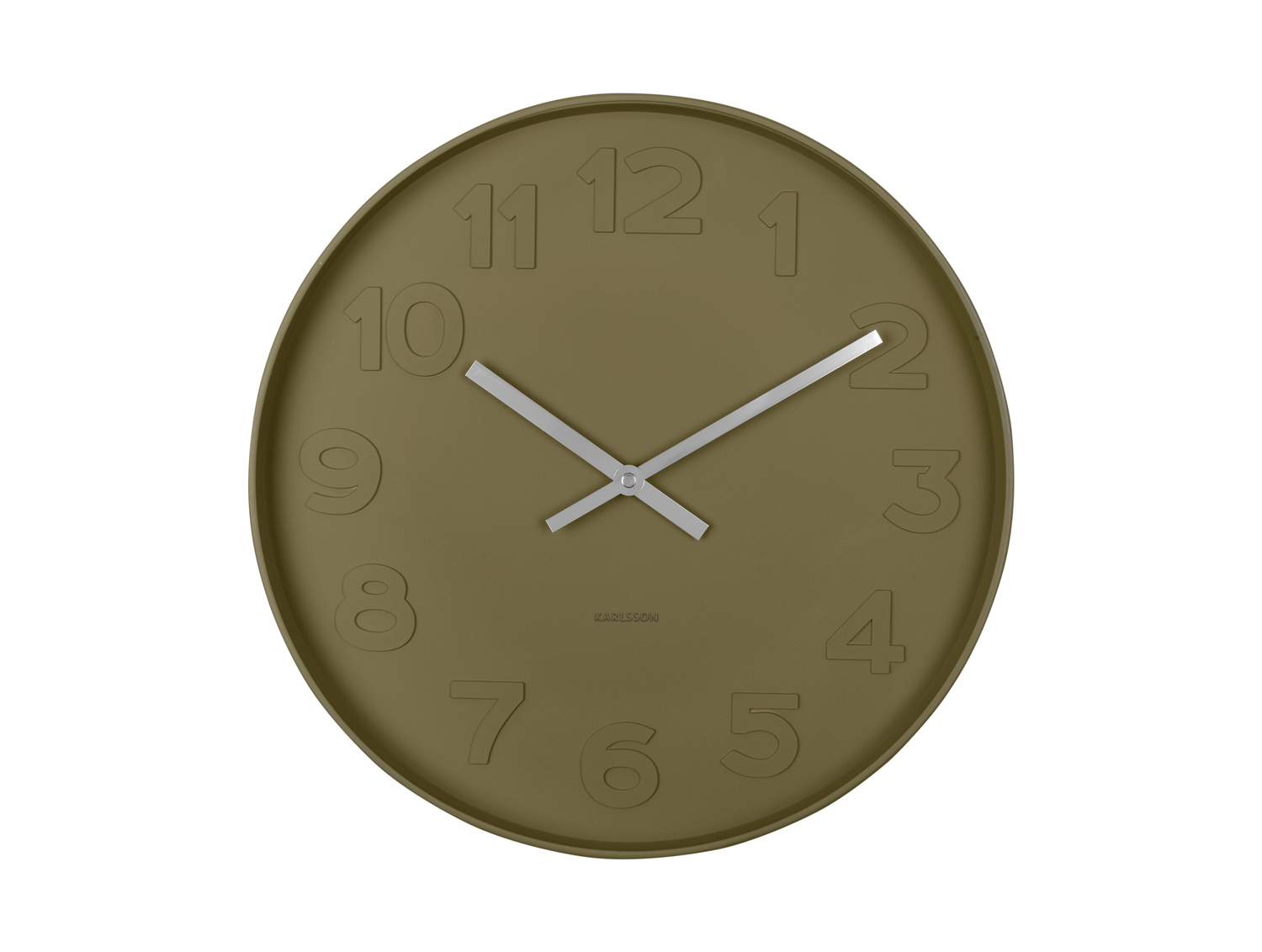 Wall clock Mr. Green numbers, moss green