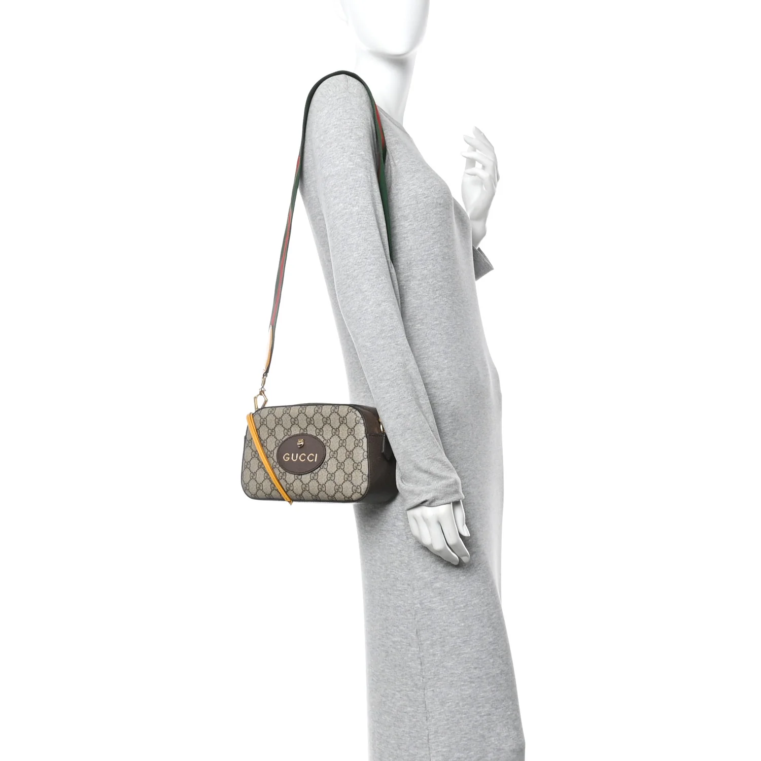 GG Supreme Monogram Web Neo Vintage Shoulder Bag Beige New Acero Crop