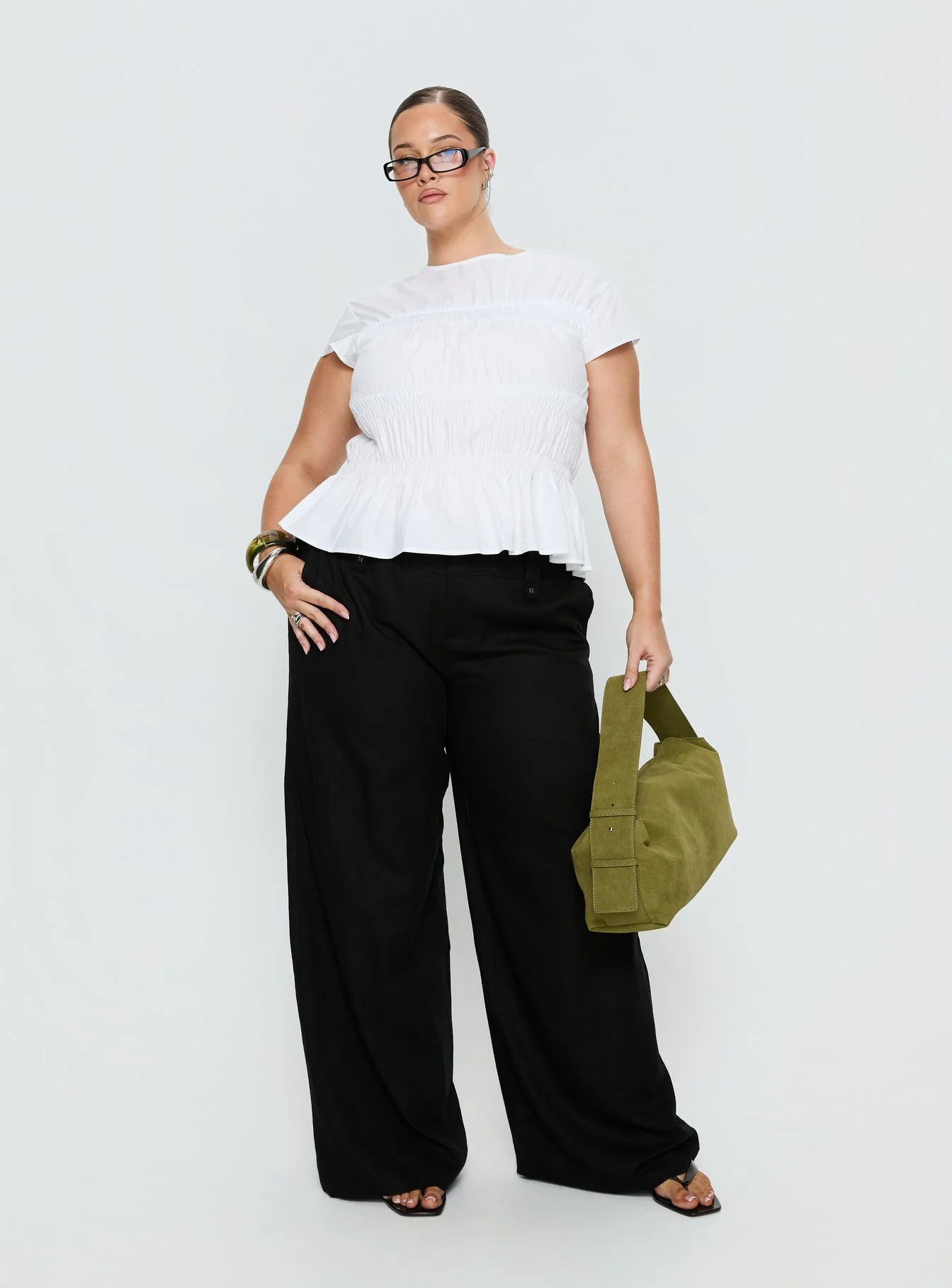 Pedra Wide Leg Pant Black Curve
