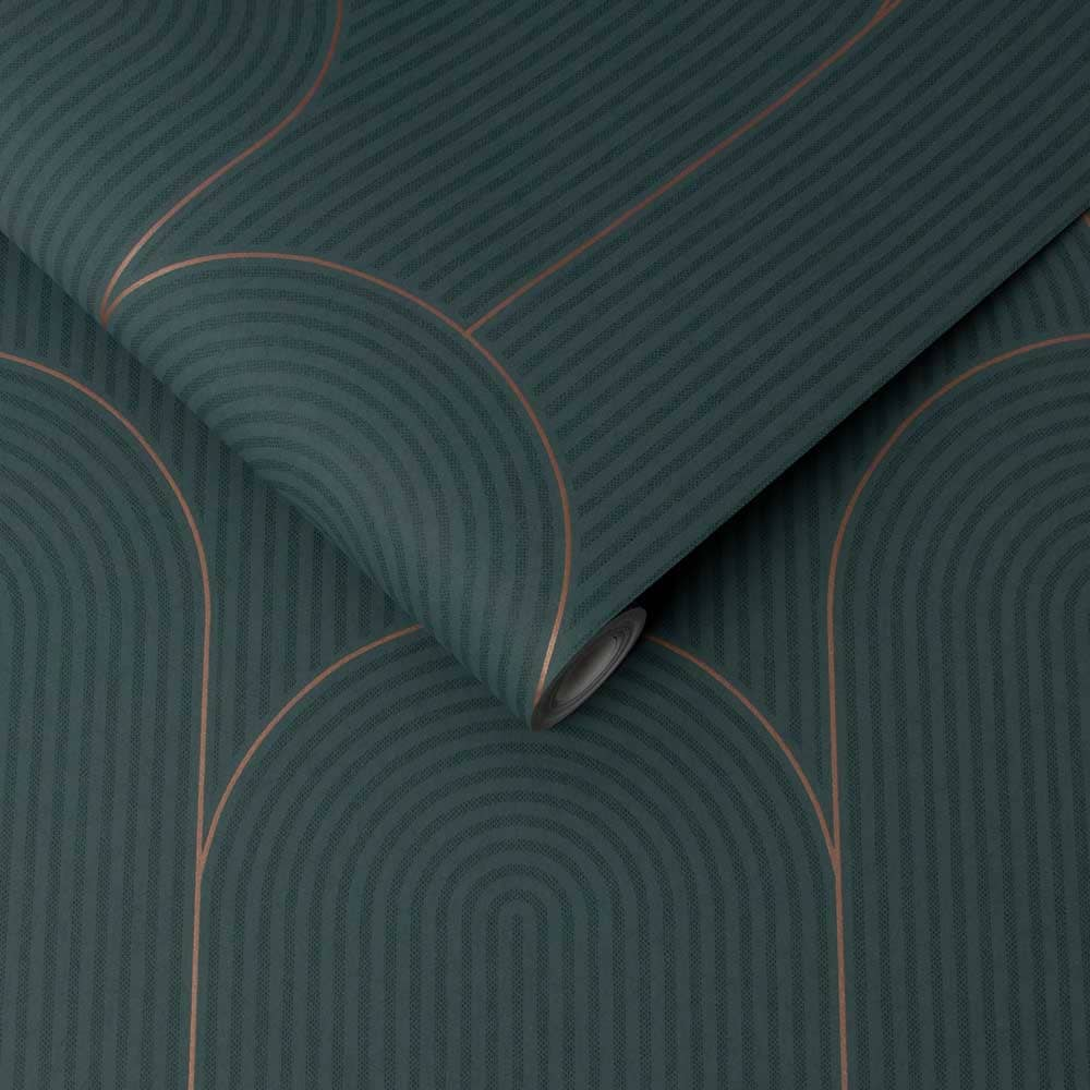 Graham & Brown  vliesbehang  Lancet Green & Rose gold Graham & Brown  vliesbehang  Lancet Green & Rose gold
