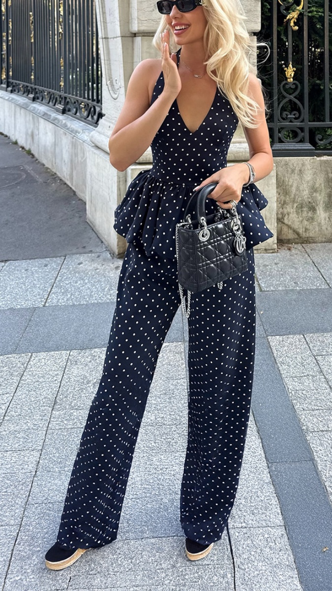 Women's Elegant Halter-Neck Camisole & Wide-Leg Pants Set - Nordfashionstorm - Women's Clothing, Fashion for You - Nordfashionstorm.com