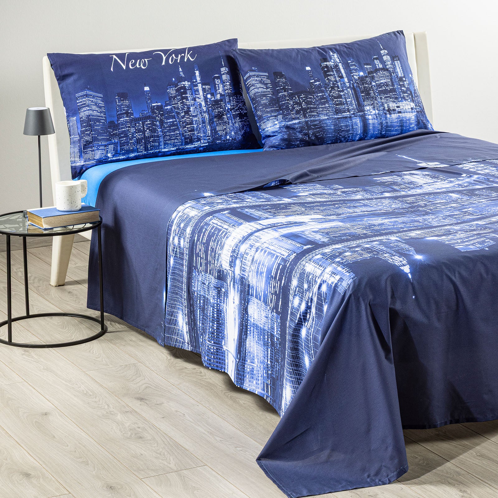 Lenzuola Copriletto In Cotone New York Matrimoniale Unica Sogni Di Viaggio