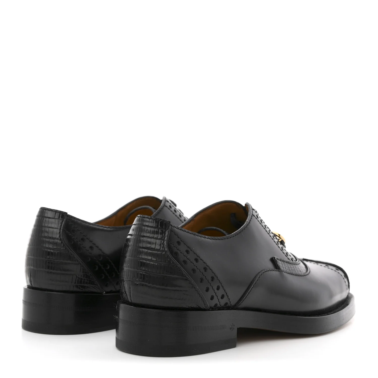 Glossy Calfskin Tejus Womens Lace Up Loafers 35 Black - Top Club