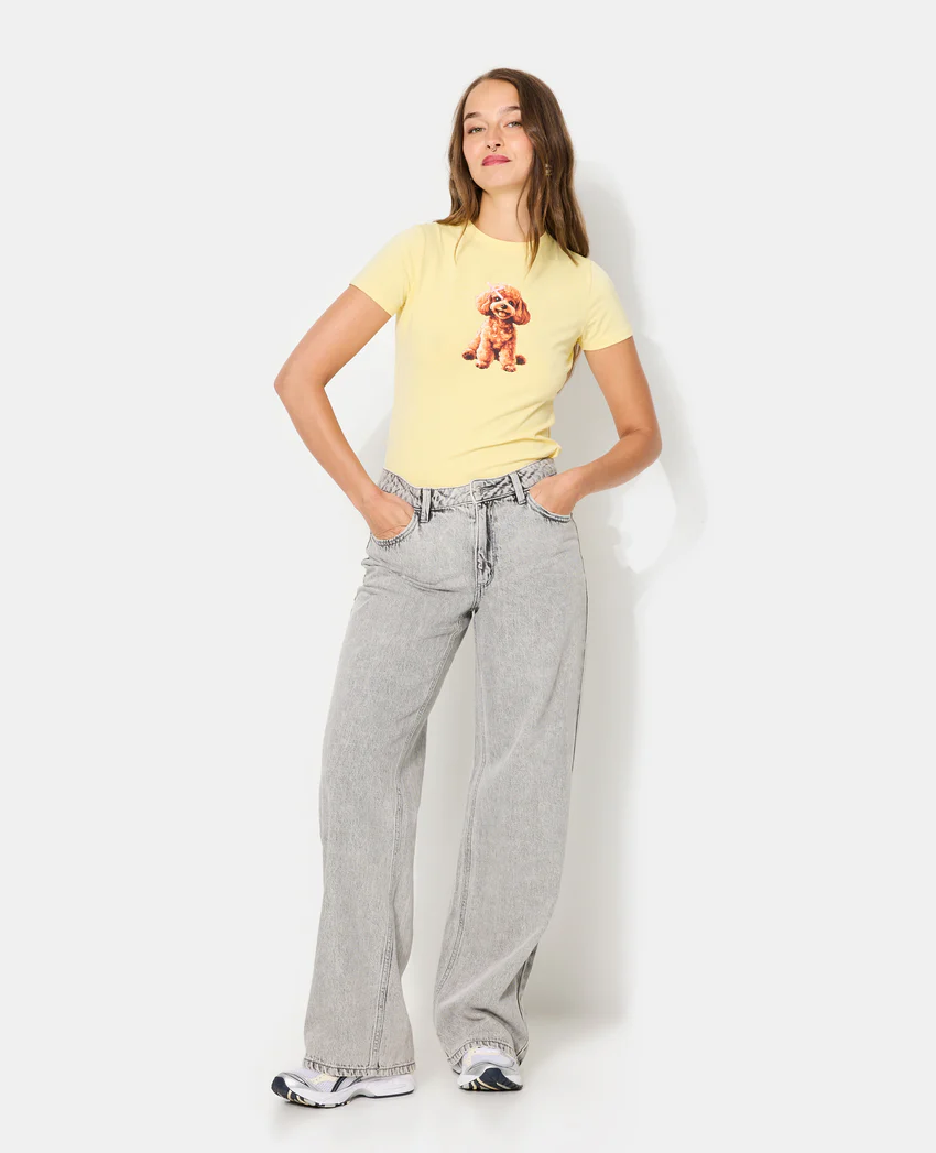 Pimkie T-shirt ajusté avec print chien + nœud cousu